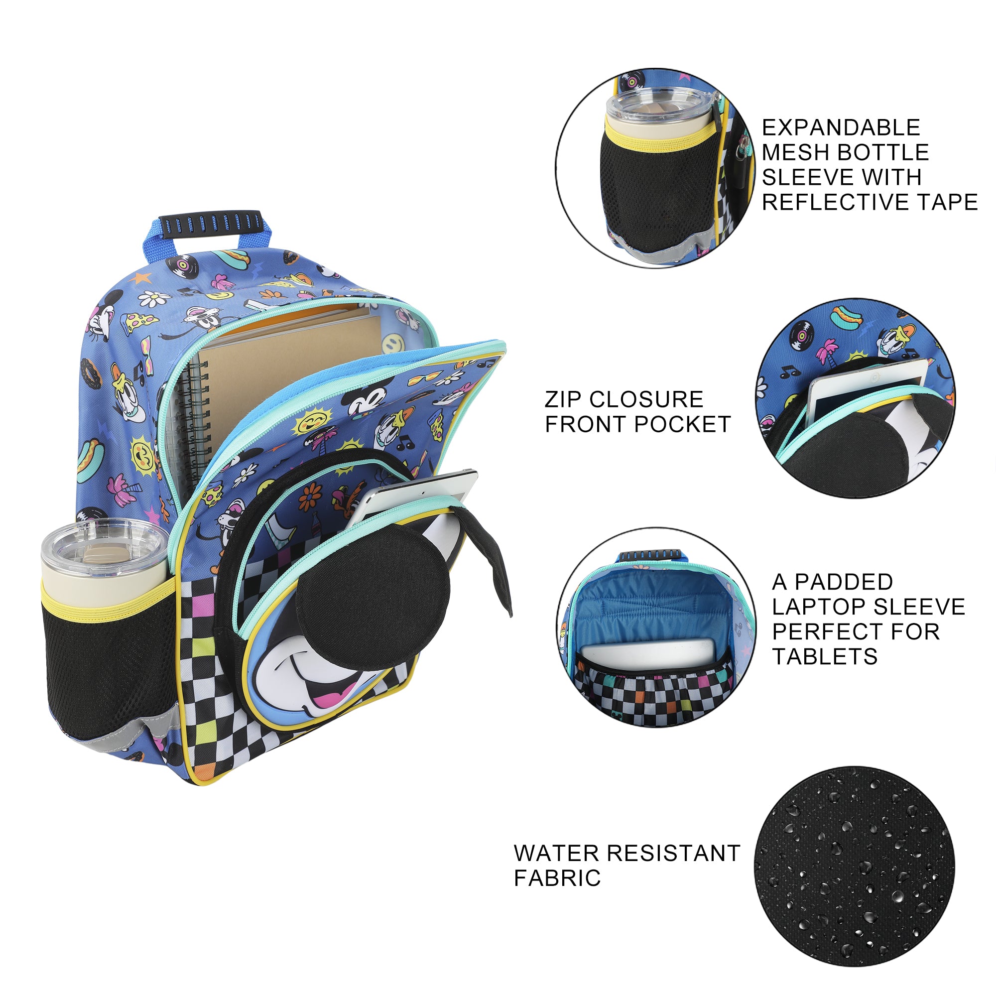 Disney Mickey Mouse 14" Toddler Kid's Backpack For School And Travel