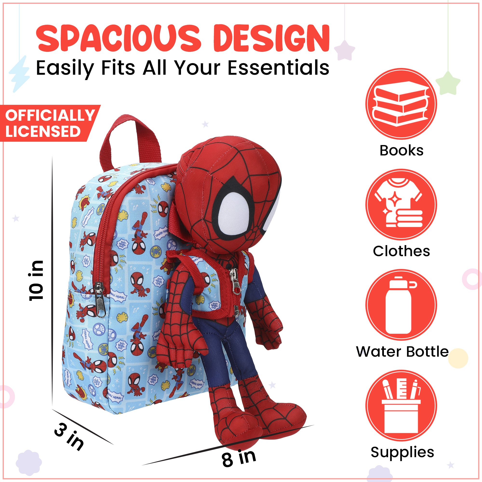 Spidey & His Amazing Friends Plush Spidey & 10" Backpack