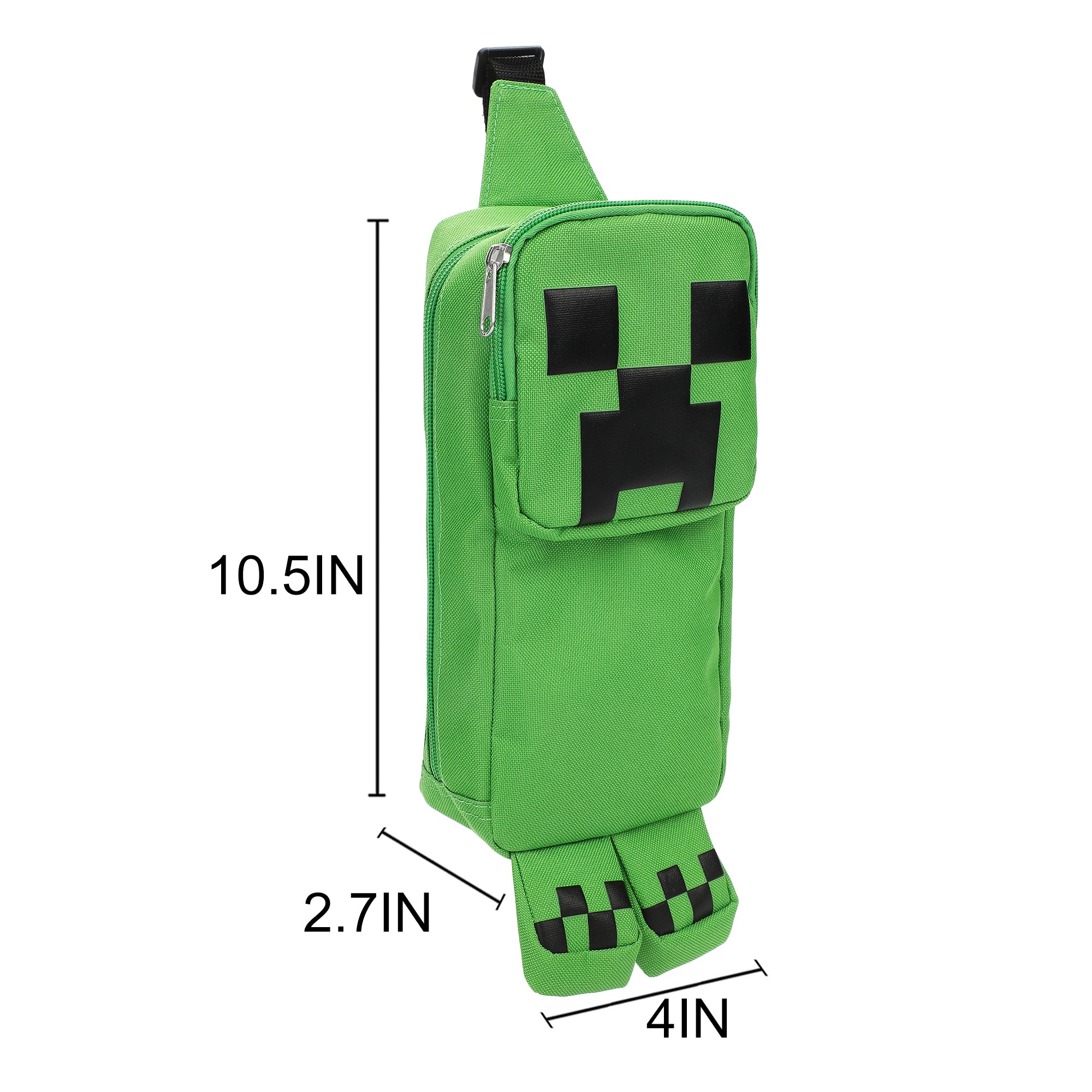 Minecraft Creeper 3D Character Crossbody Sling Bag With Adjustable Strap