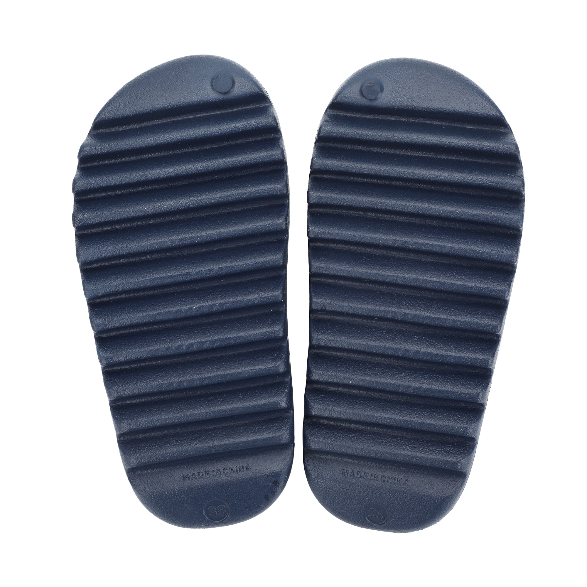 ACDC Rainbow Thunderbolt Logos Men's Blue Slide Sandals