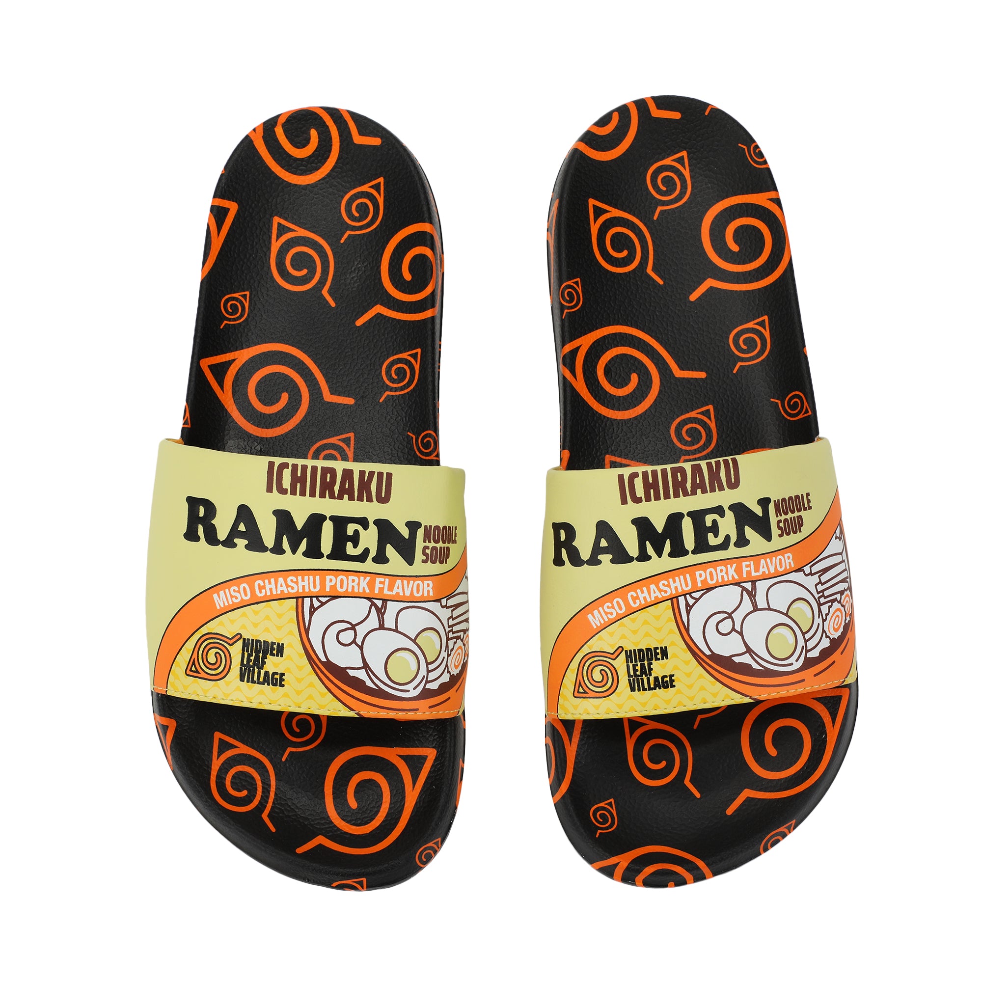 Naruto Ichiraku's Ramen Men's Black Slide Sandals