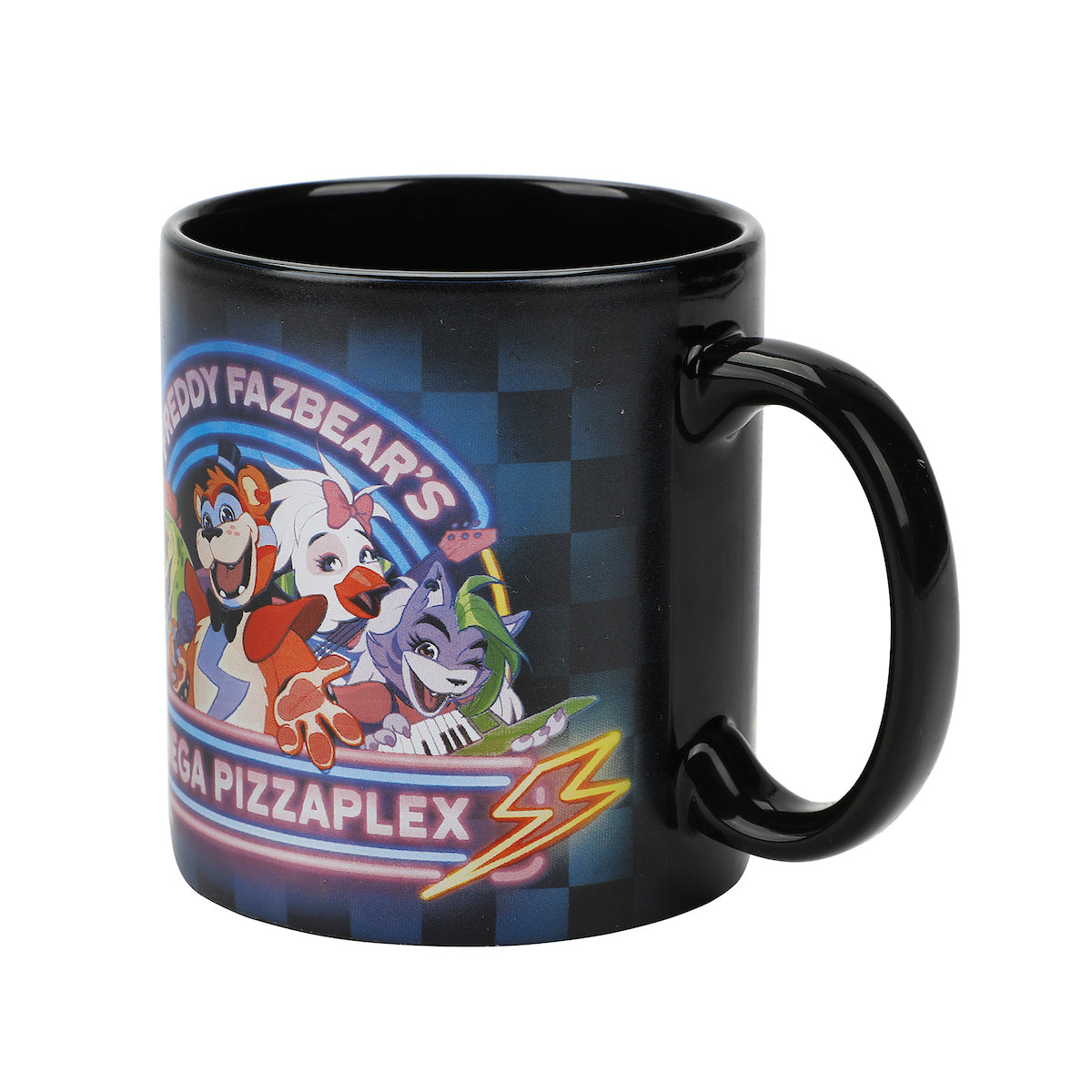 Five Nights At Freddy's Freddy Fazbear's Mega Pizza Plex 16 oz Black Ceramic Mug