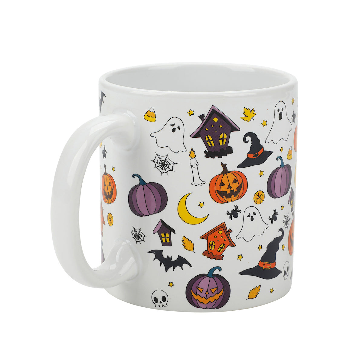 Halloween Ghosts & Scary Icons 2-Pack 16 Oz Ceramic Mugs