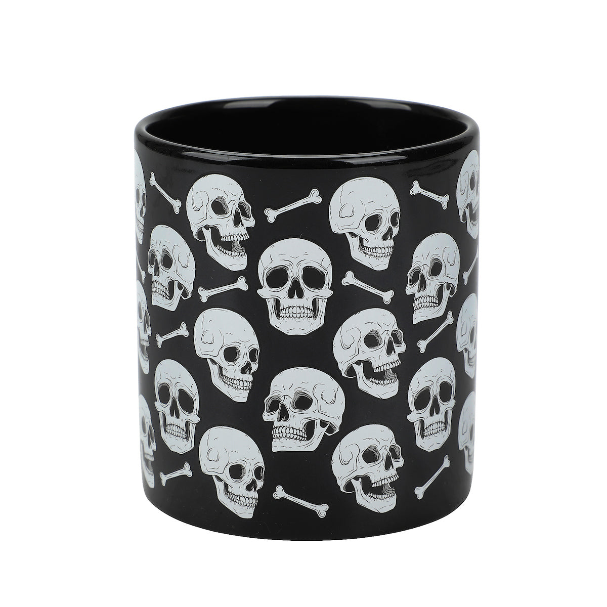 Halloween Skulls & Jack-o'-Lantern Faces 2-Pack 16 Oz Ceramic Mugs