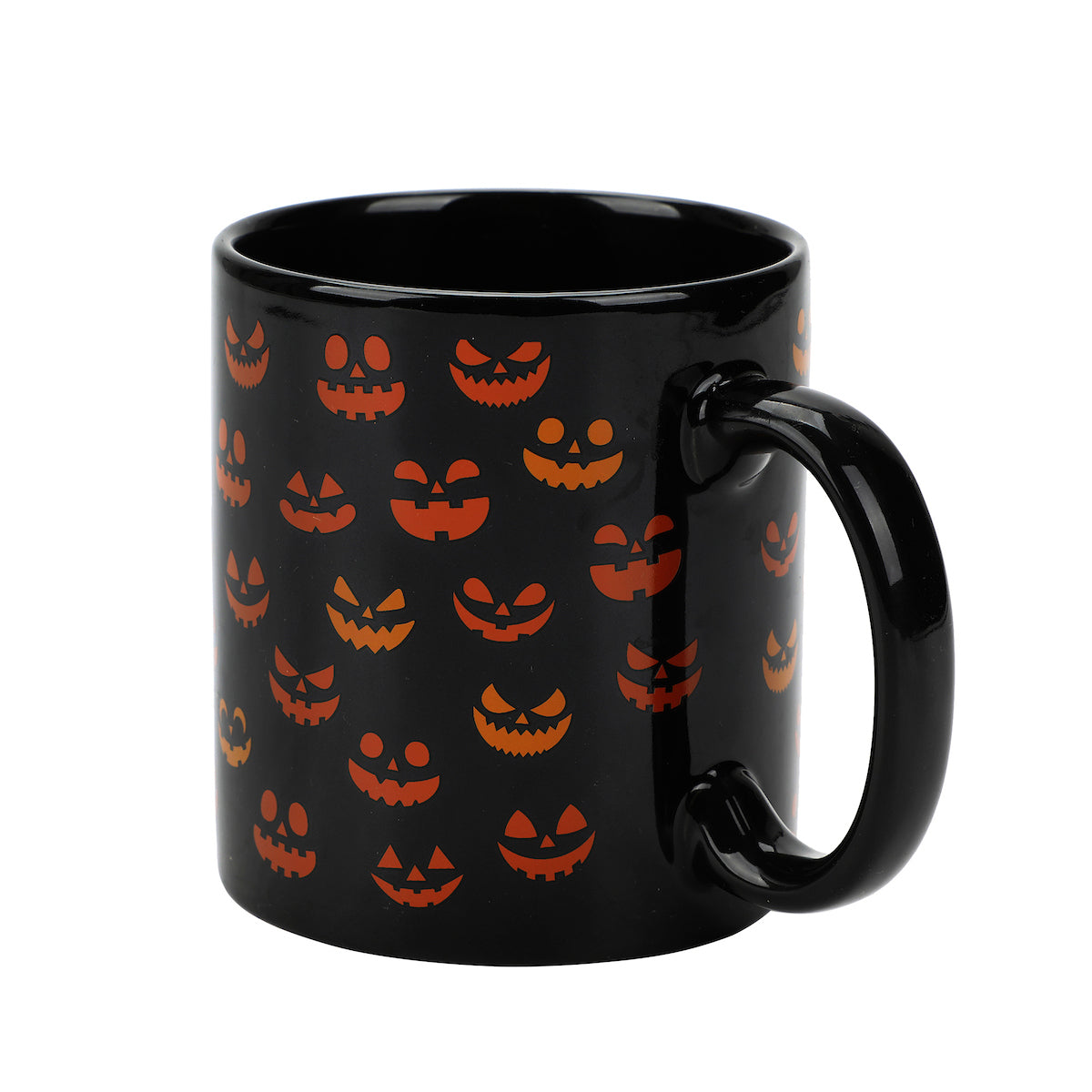 Halloween Skulls & Jack-o'-Lantern Faces 2-Pack 16 Oz Ceramic Mugs