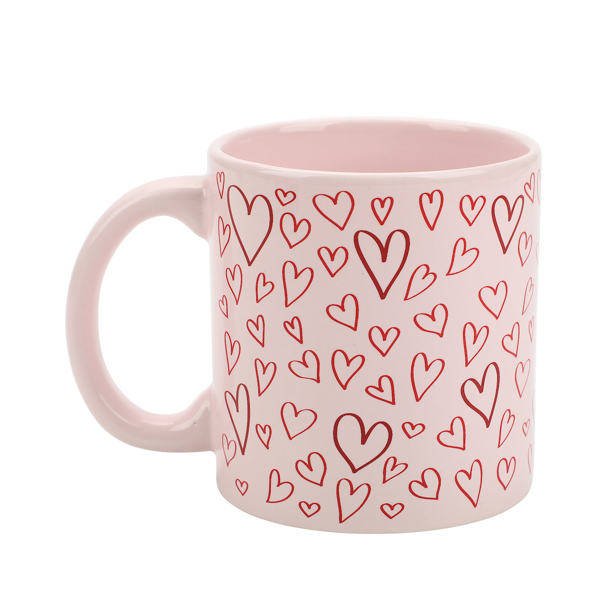Hearts Pink 16 Oz Ceramic Mug