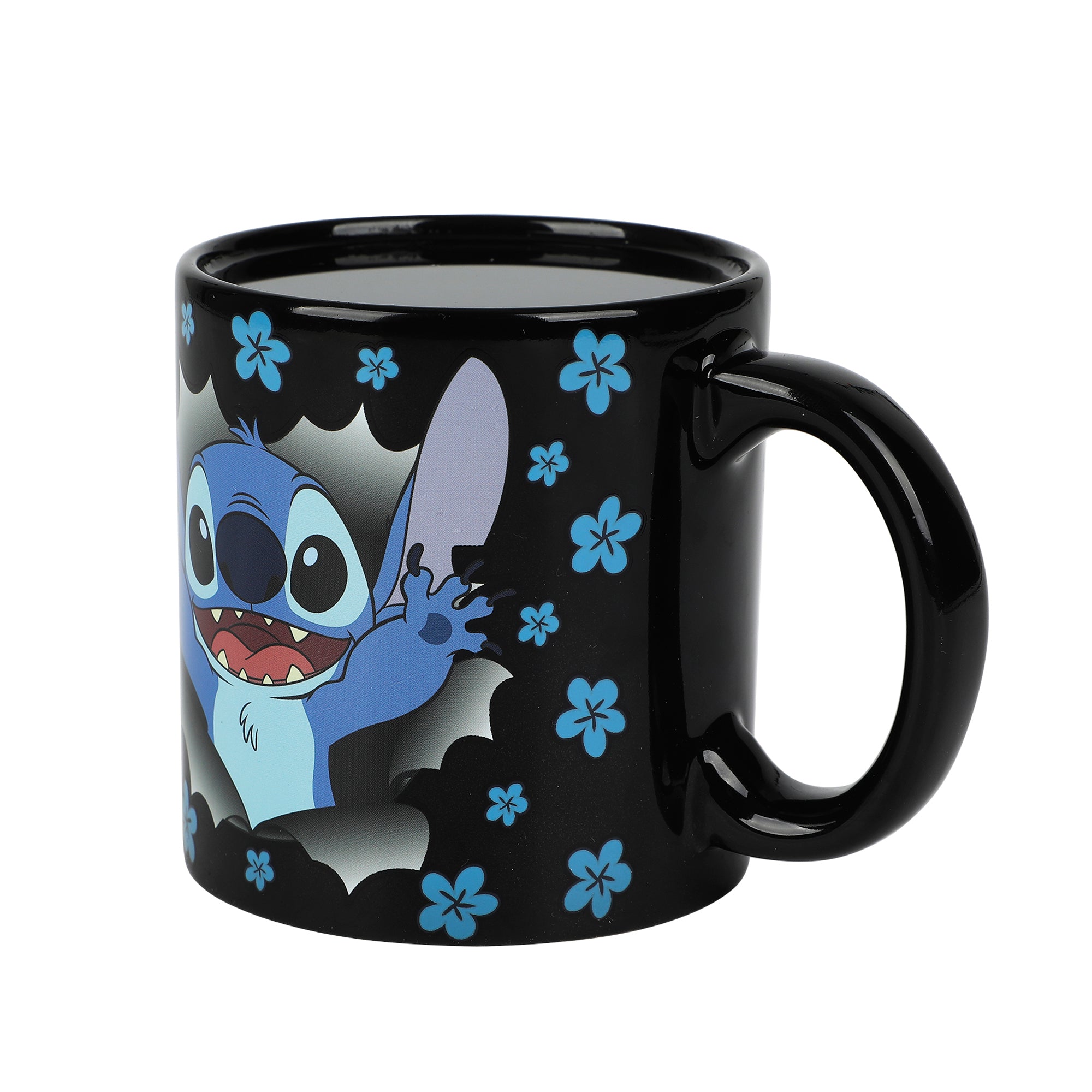 Disney Stitch Breaking Barrier 16 Oz Heat-Reactive Black Ceramic Mug