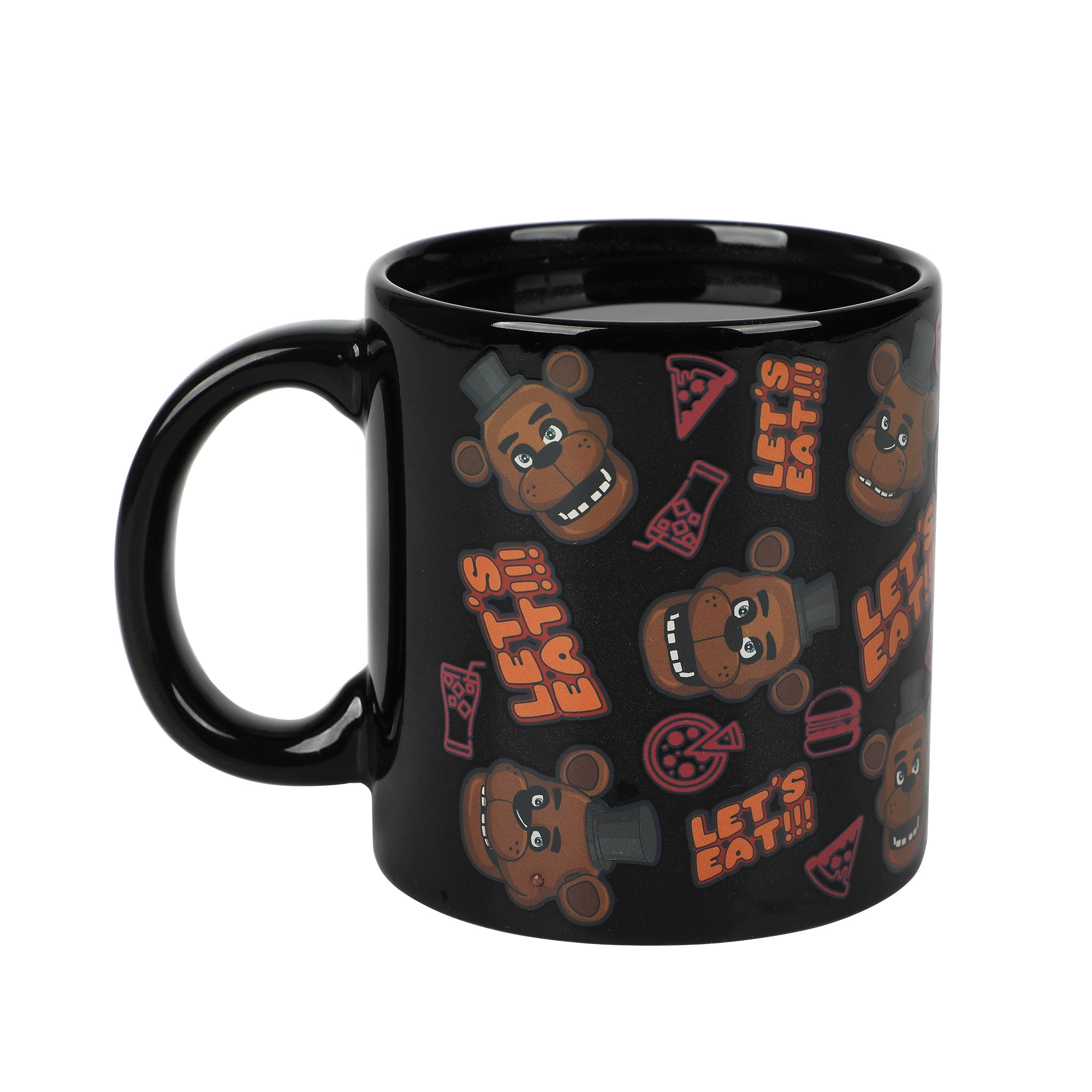 Five Nights At Freddy's Let's Eat 16 Oz Heat-Reactive Black Ceramic Mug