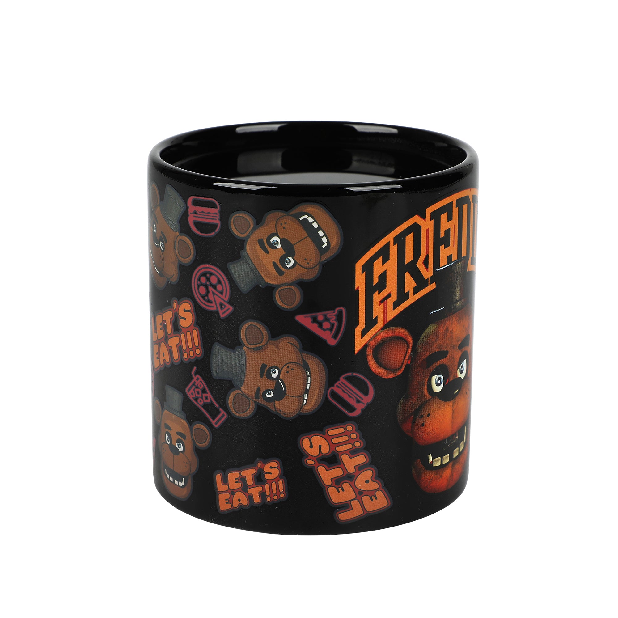 Five Nights At Freddy's Let's Eat 16 Oz Heat-Reactive Black Ceramic Mug