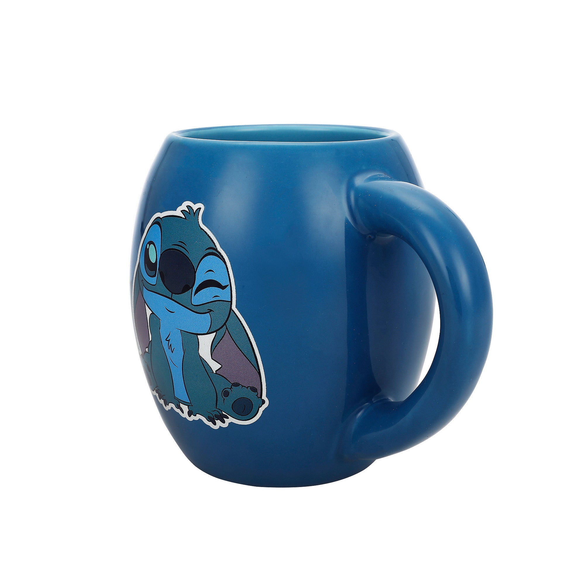 Lilo & Stitch Blue Ceramic Coffee Mug 18 oz Oval Mug for Hot Drinks