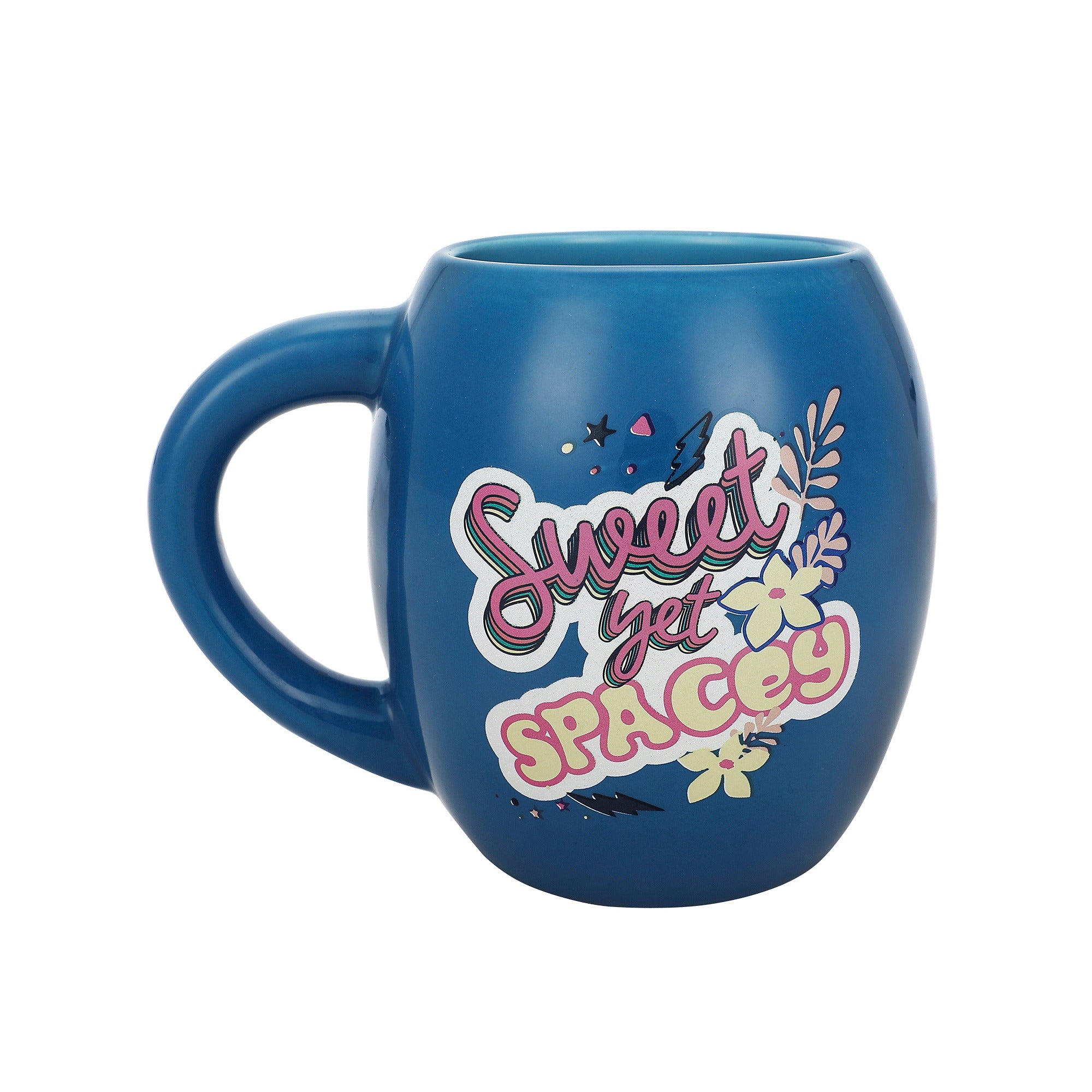 Lilo & Stitch Blue Ceramic Coffee Mug 18 oz Oval Mug for Hot Drinks