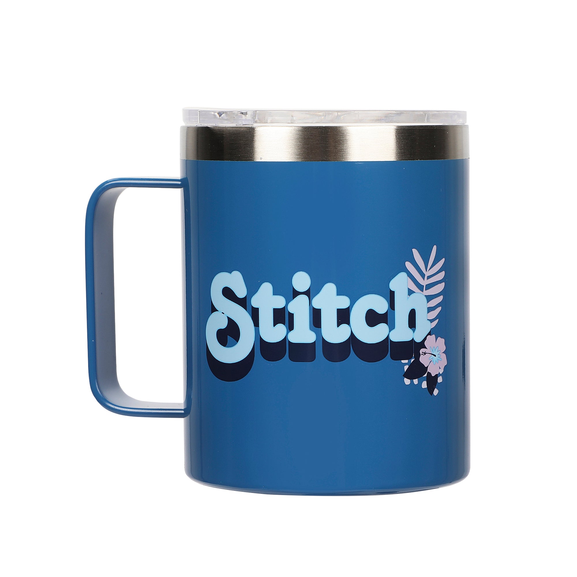 Stitch Face and Leaves 14oz Vacuum Sealed Stainless Steel Coffee Mug