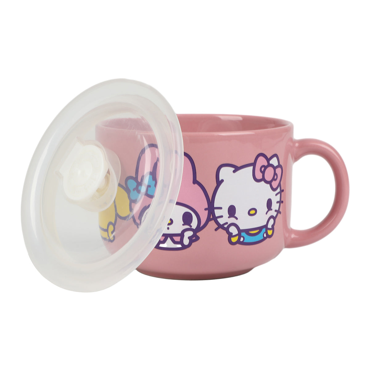 Hello Kitty & Friends 20 Oz Ceramic Soup Mug with Vented Lid