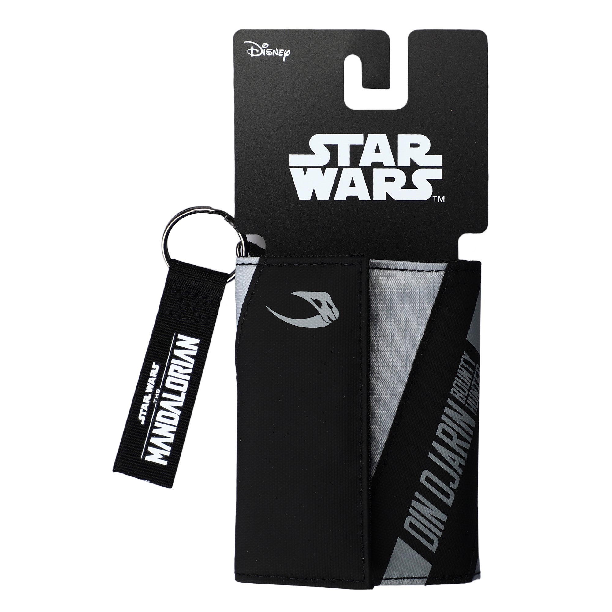 Din Djarin The Mandalorian Men's Tri-fold Wallet with Keychain Clip