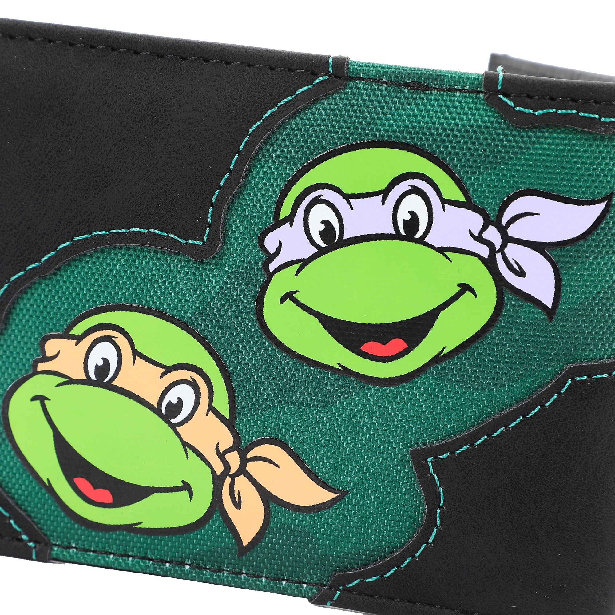 Teenage Mutant Ninja Turtles Character Faces 3.5” Black Bifold Card Wallet
