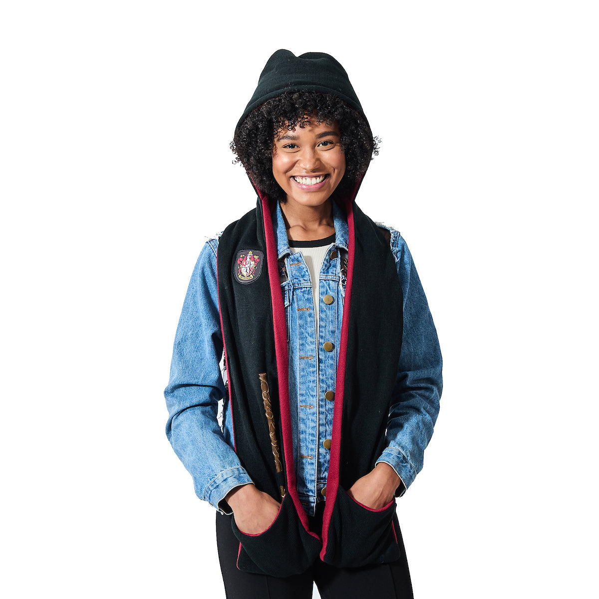 Harry Potter Gryffindor Crest Black & Red Snood With Wand Pocket