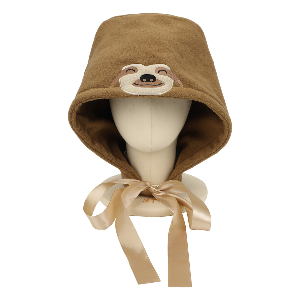 Novelty Beanie 3D Sloth Hood with Chin Ties Beanie
