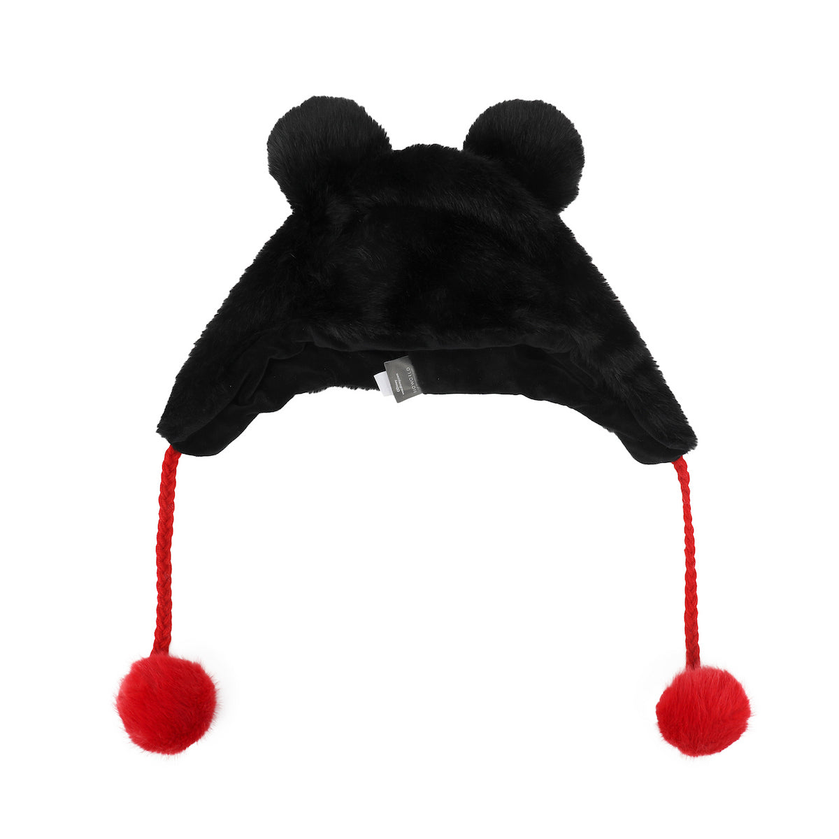Disney Mickey Mouse-Inspired Black Plush Laplander Beanie