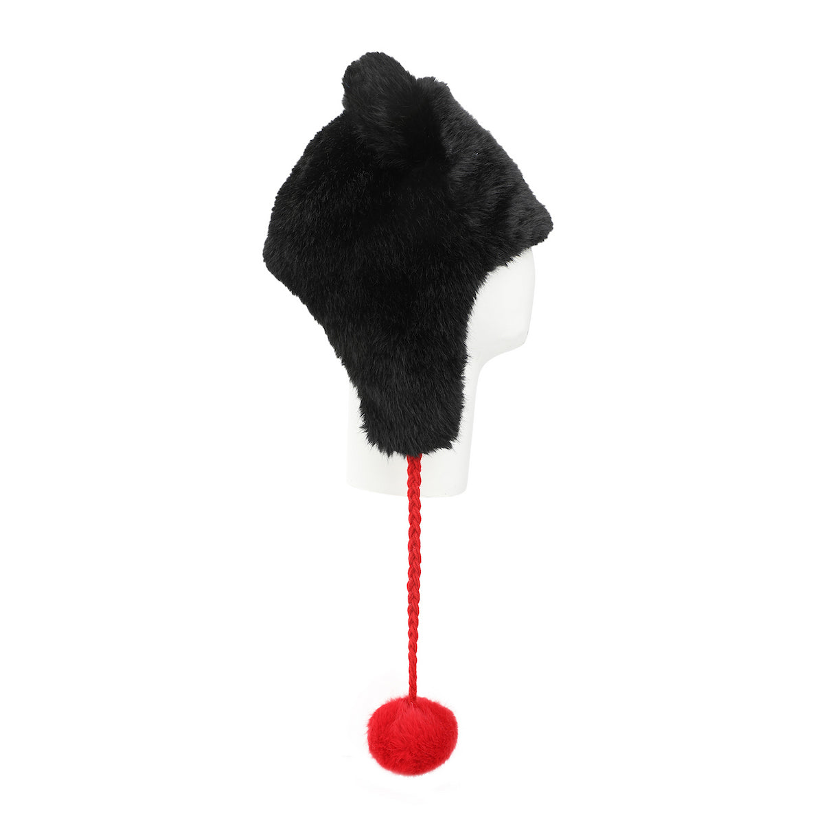 Disney Mickey Mouse-Inspired Black Plush Laplander Beanie