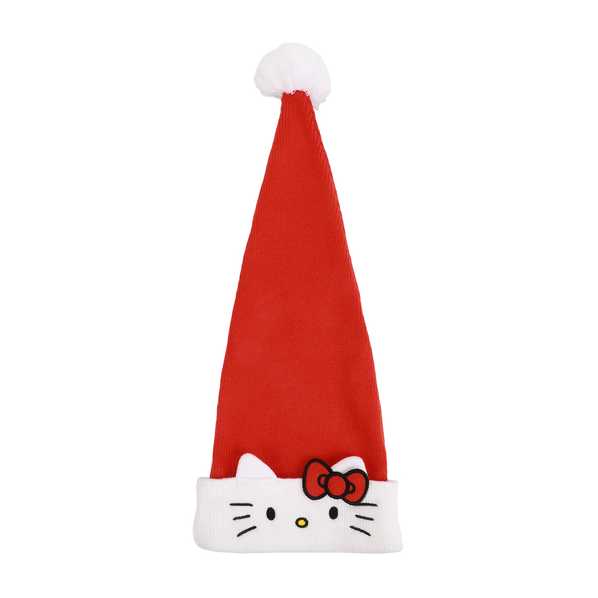 Hello Kitty Big Face Embroidery Cuff Acrylic Santa Hat