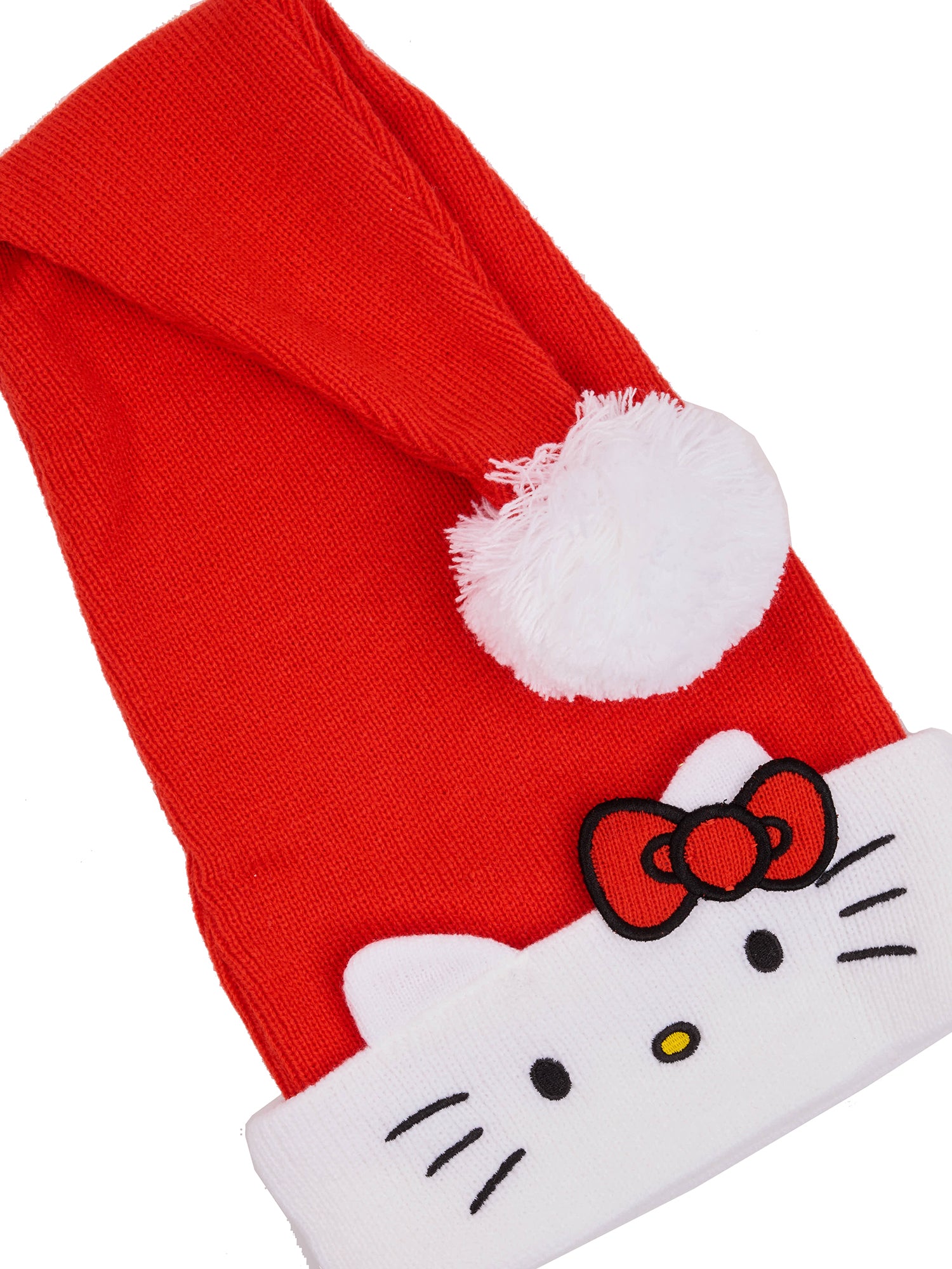 Hello Kitty Big Face Embroidery Cuff Acrylic Santa Hat