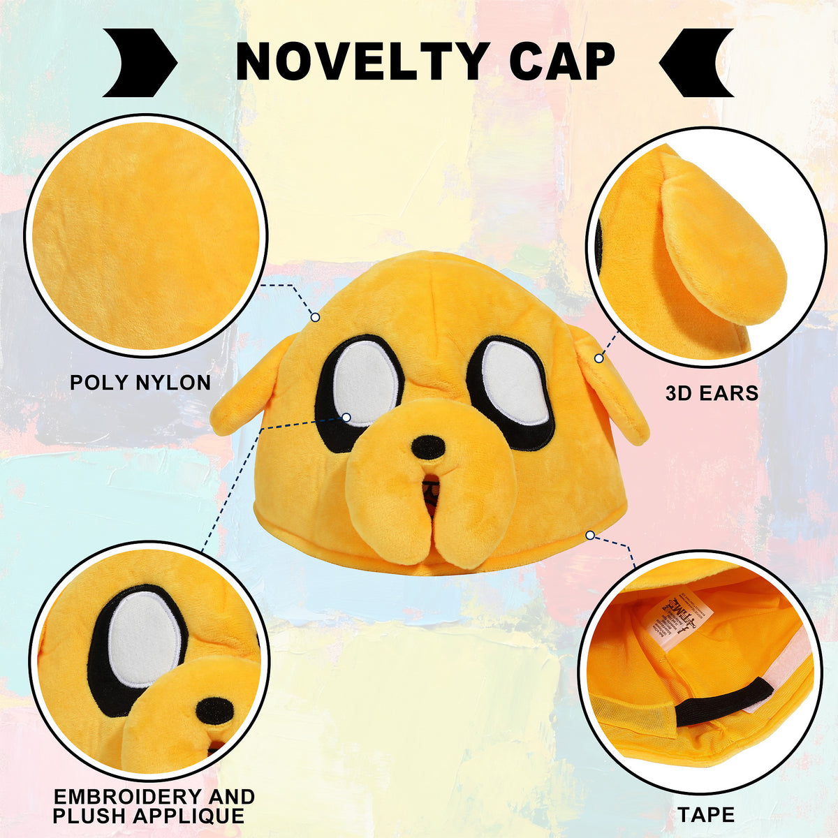 Adventure Time Jake 3D Foam Plush Huggable Novelty Cap