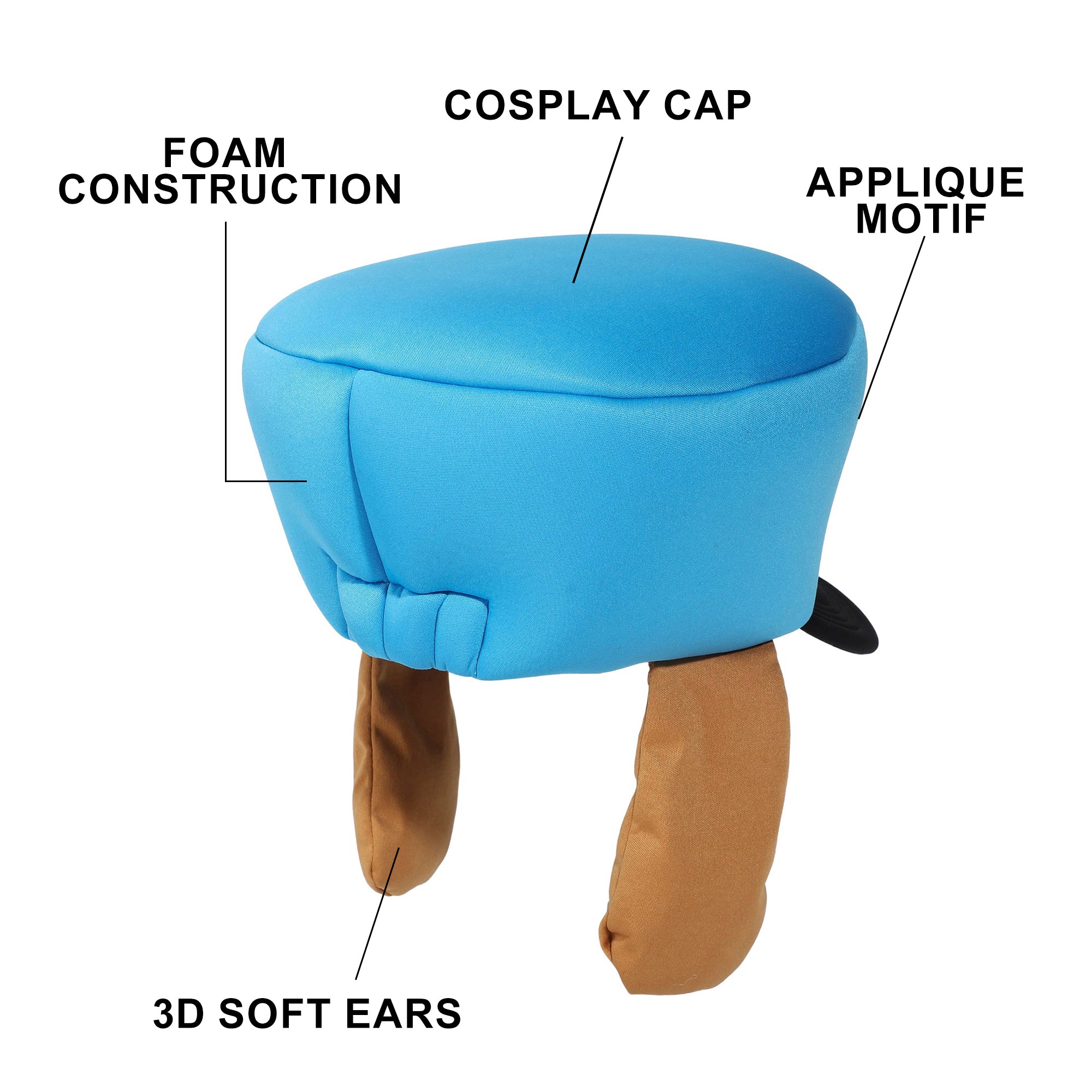 Dog Man 3D Fuzzy Ears Novelty Cap for Kids