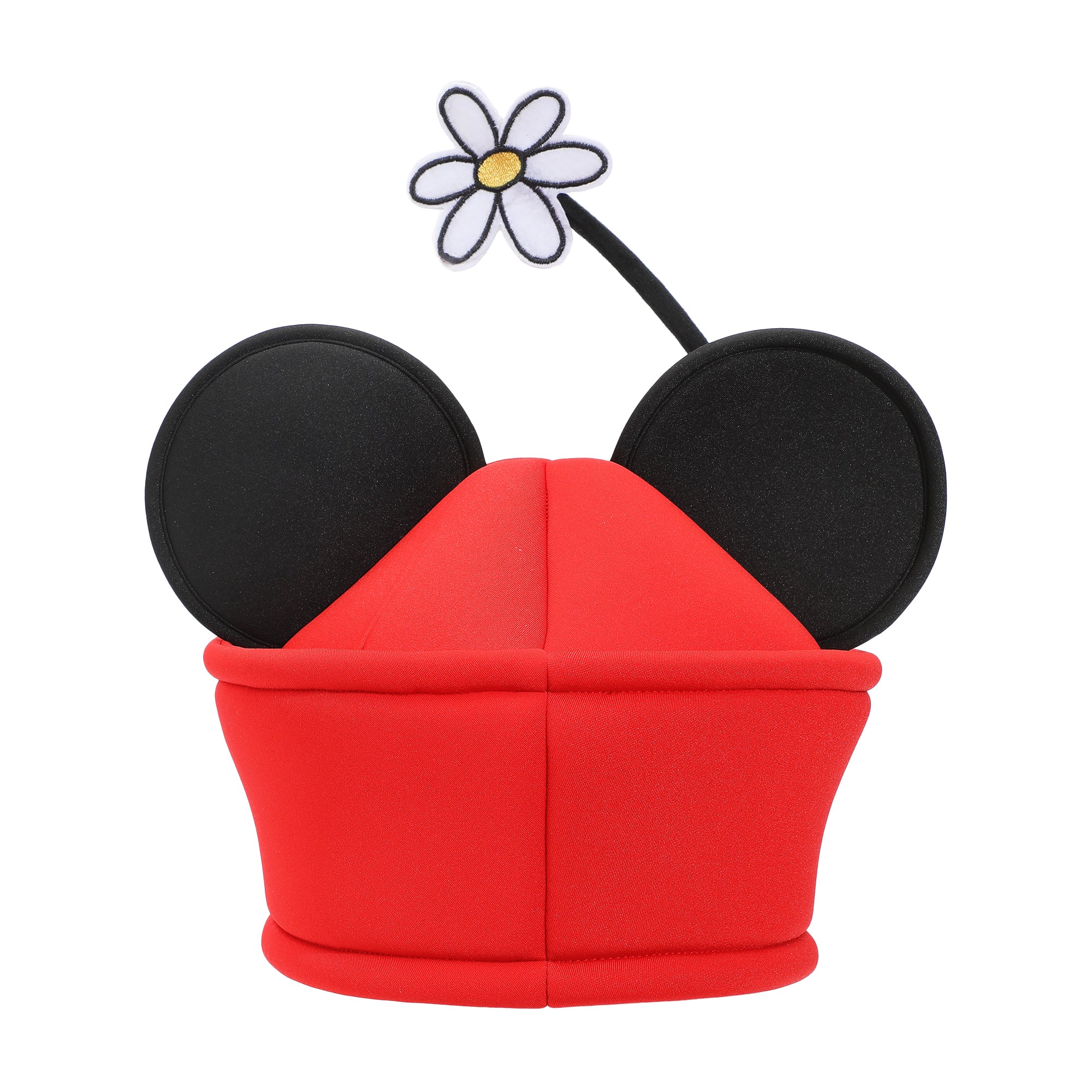 Disney Minnie Mouse Ears & Flower Red Novelty Cosplay Pillbox Hat