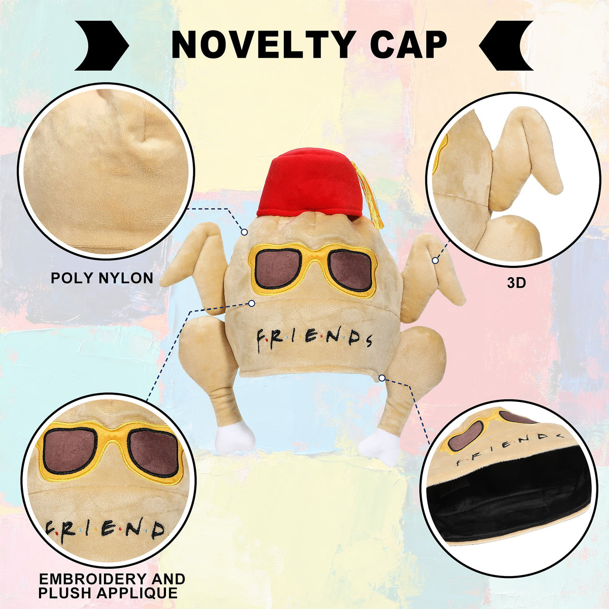 Friends TV Turkey with Sunglasses and Hat Novelty Cap for Men