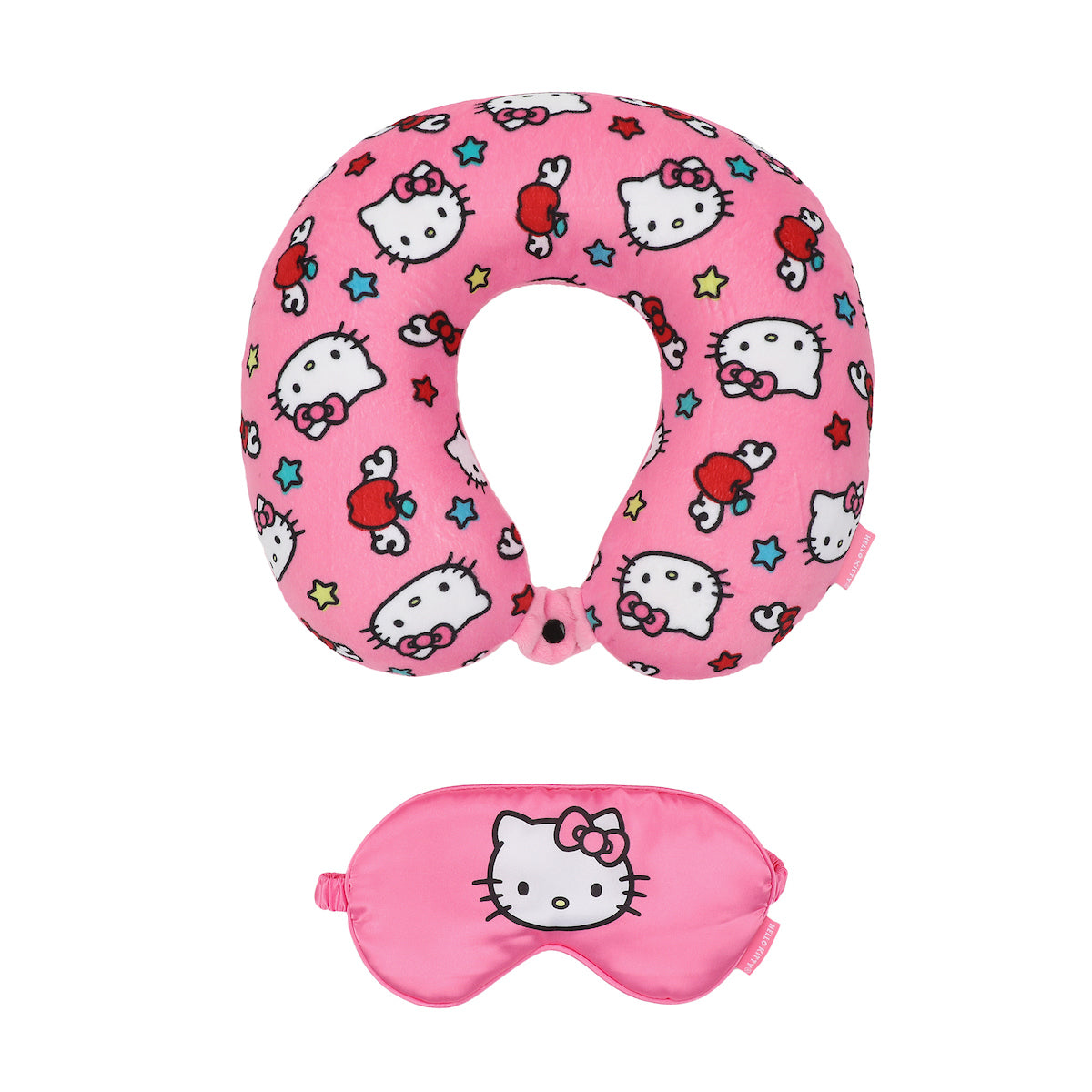 Hello Kitty Adult Travel Set with Neck Pillow Eye Mask and Throw Blanket - Adorable Comfort for Hello Kitty Fans on the Go!