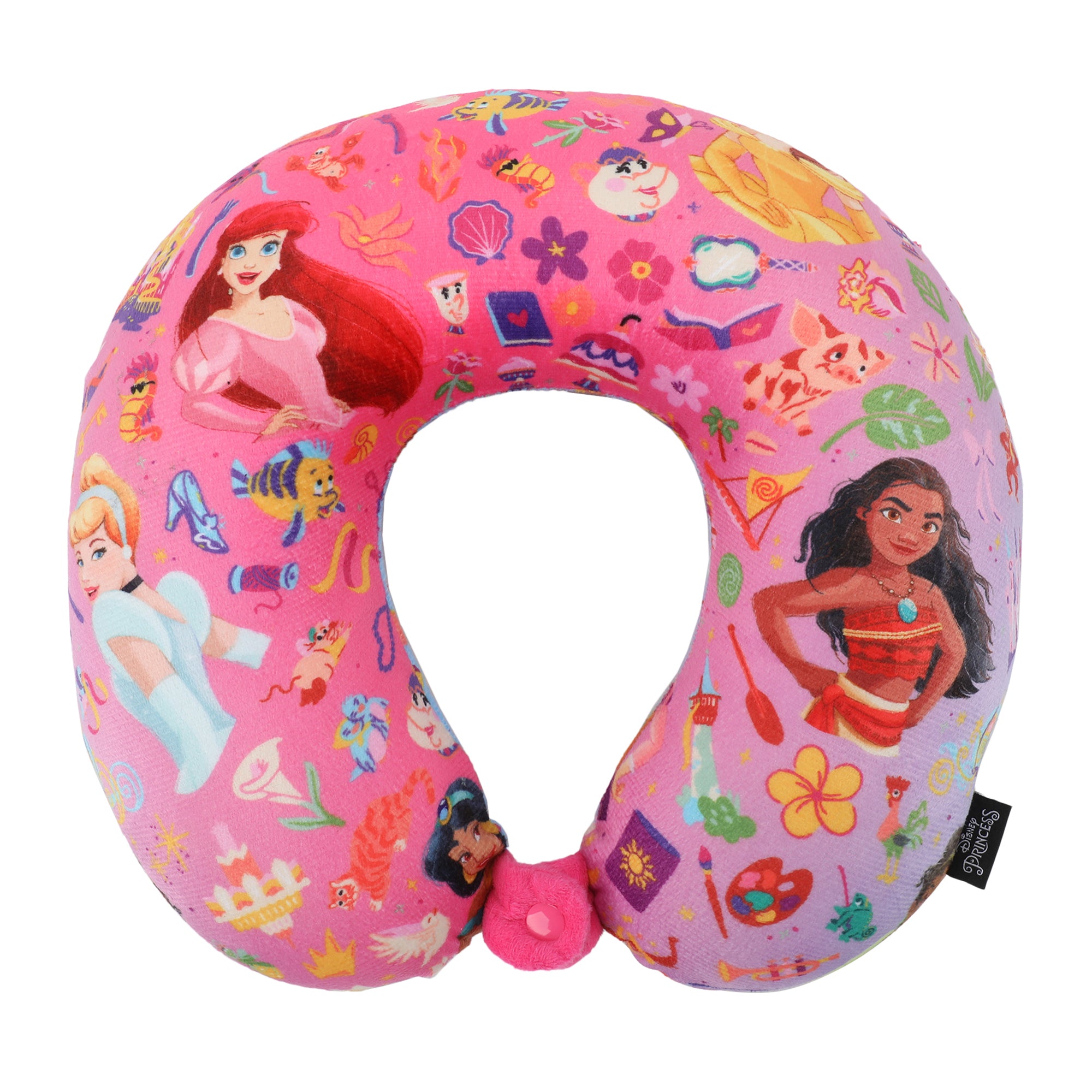 Disney Princess 3-Piece Neck Pillow Travel Set With Eye Mask & Luggage Tag