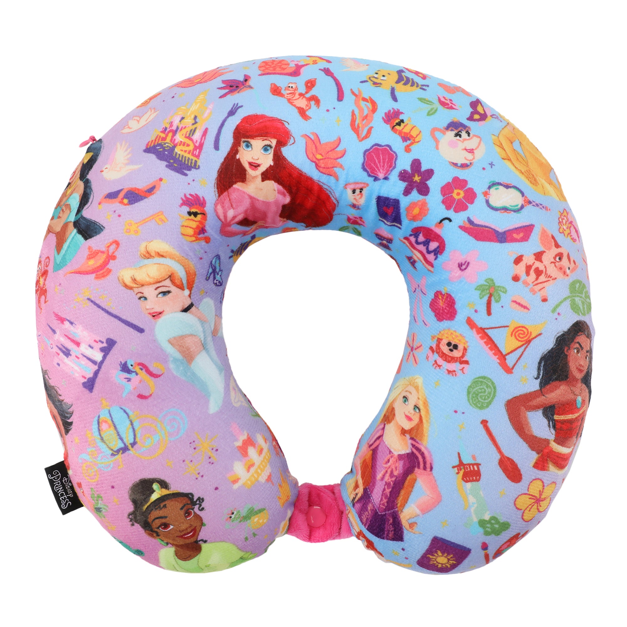 Disney Princess 3-Piece Neck Pillow Travel Set With Eye Mask & Luggage Tag