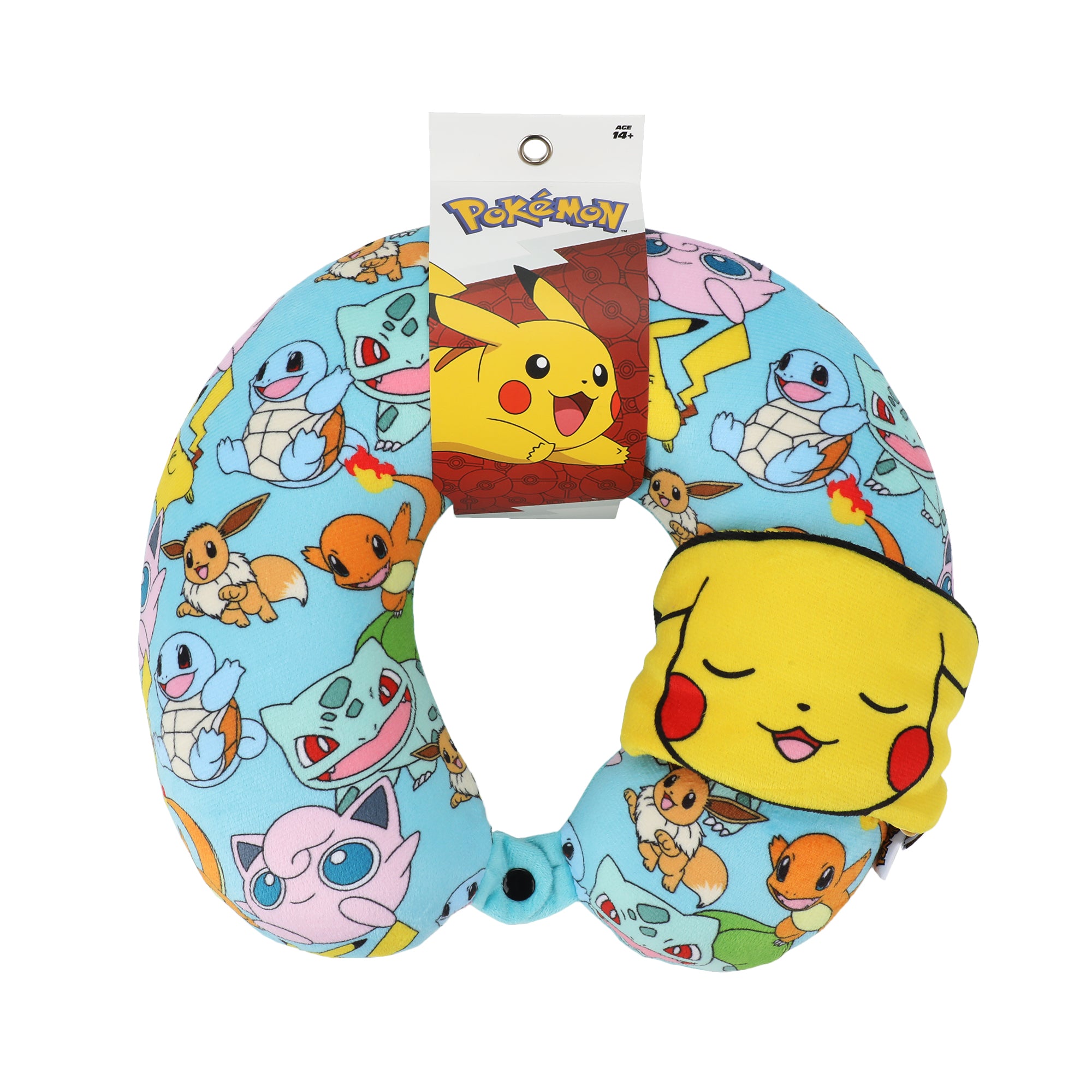 Pokemon Pikachu 2-Piece Eye Mask & Neck Pillow Travel Set