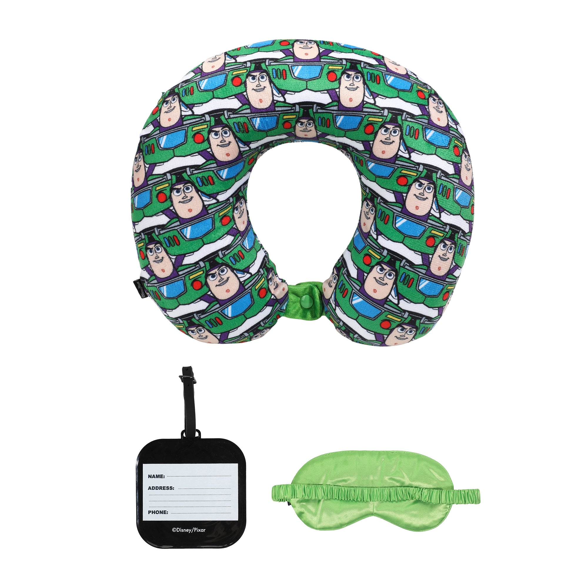 Toy Story Kids Neck Pillow with Eye Mask and Luggage Tag
