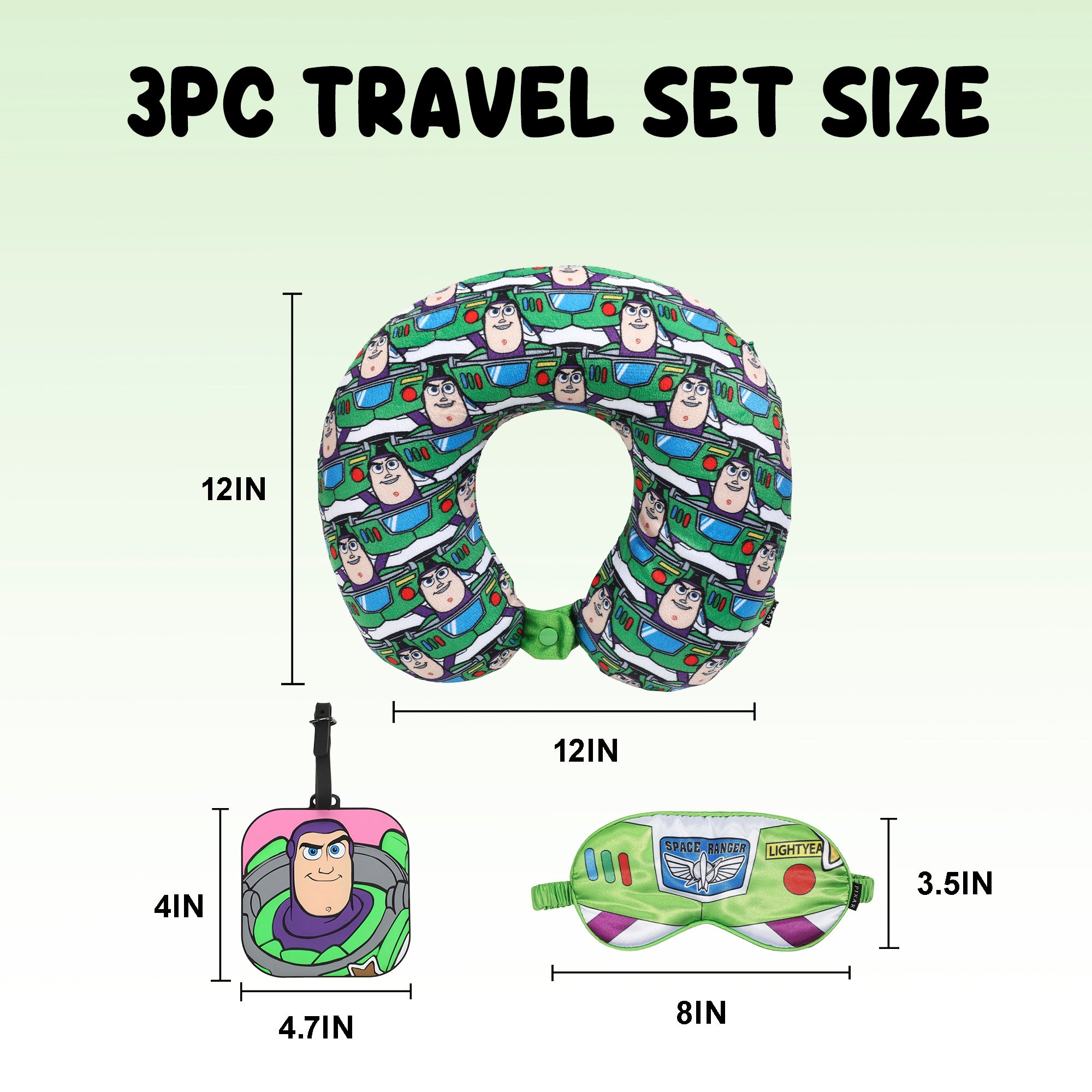 Toy Story Kids Neck Pillow with Eye Mask and Luggage Tag