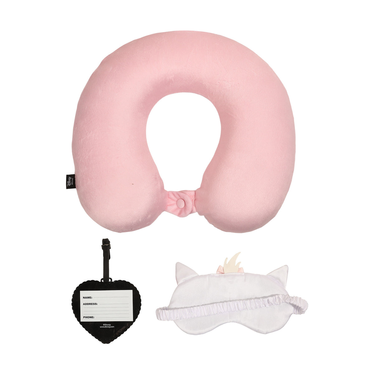 Aristocats Marie Neck Pillow with Eye Mask and Luggage Tag for Kids