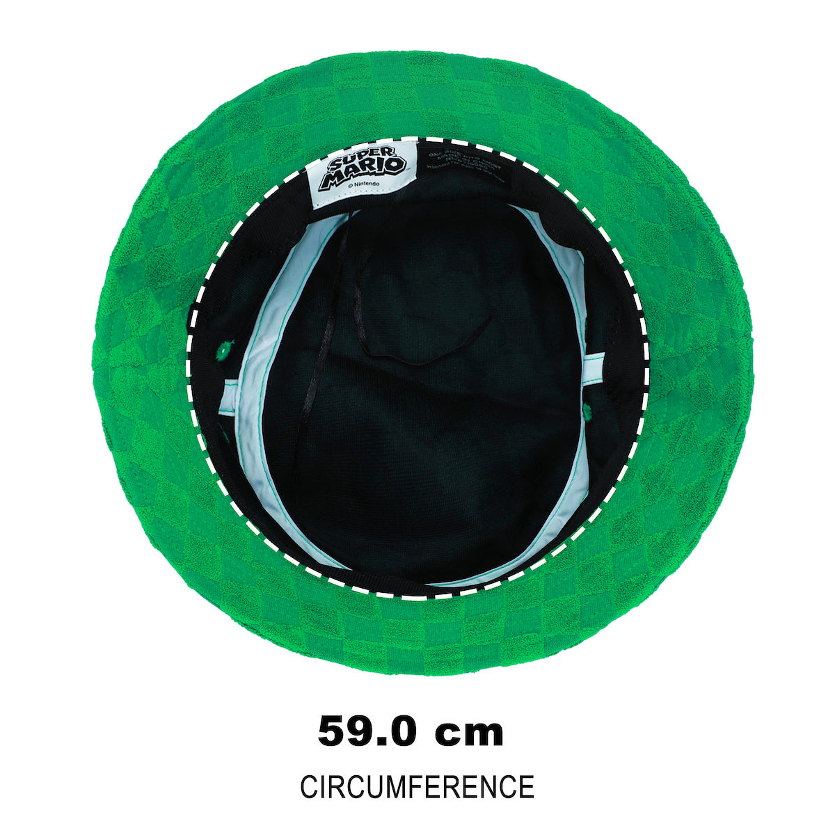 Super Mario Bros Luigi Logo Men's Green Checkered Bucket Hat