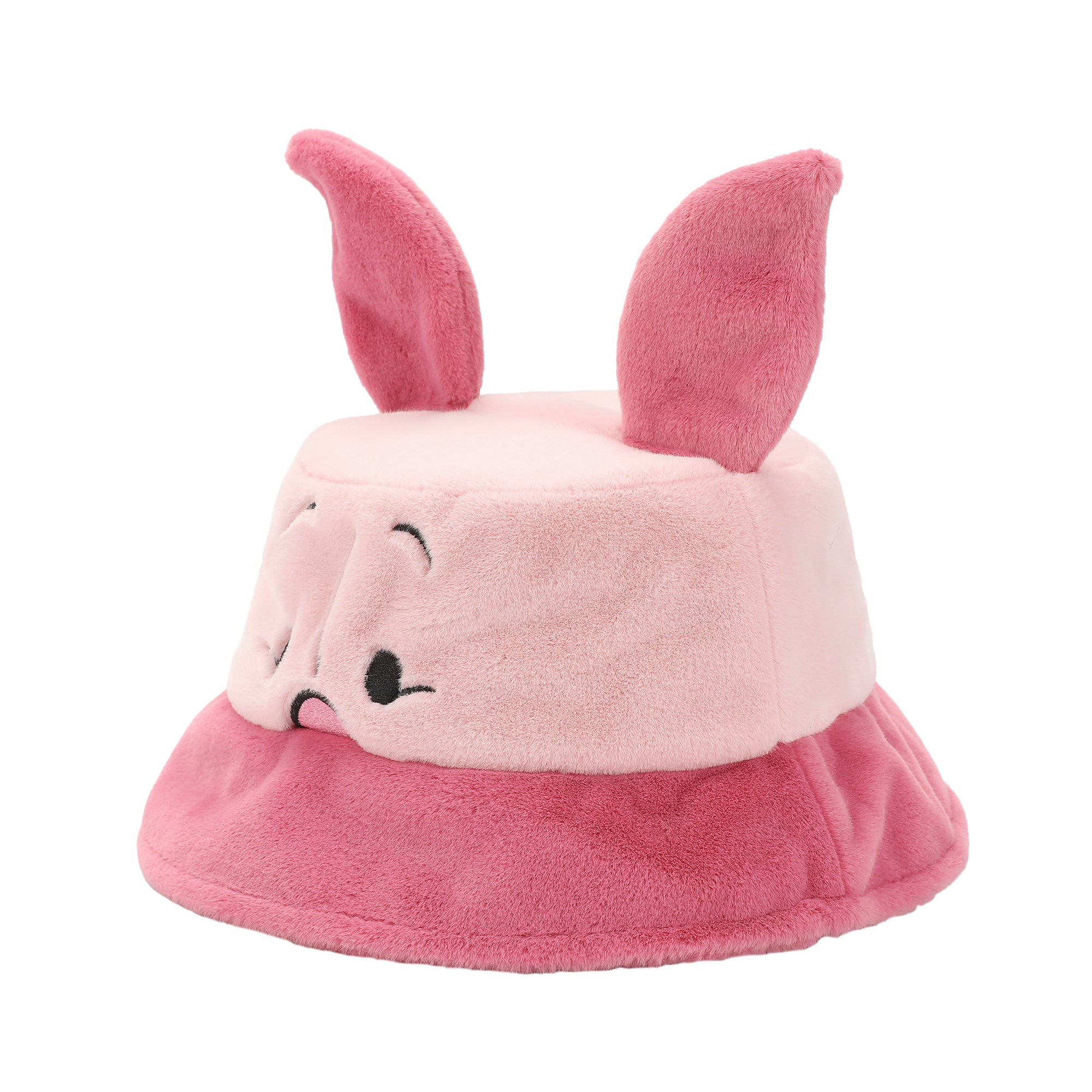Winnie The Pooh Piglet Pink Short Faux Fur Bucket Hat