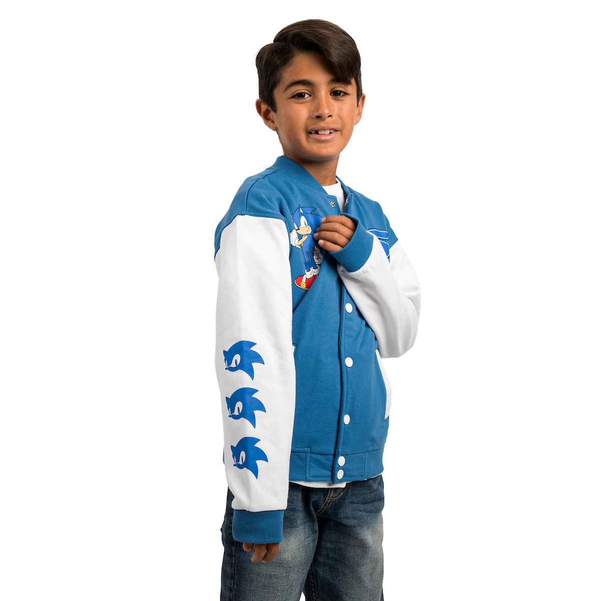 Sonic the Hedgehog Blue and Youth White Bomber Jacket