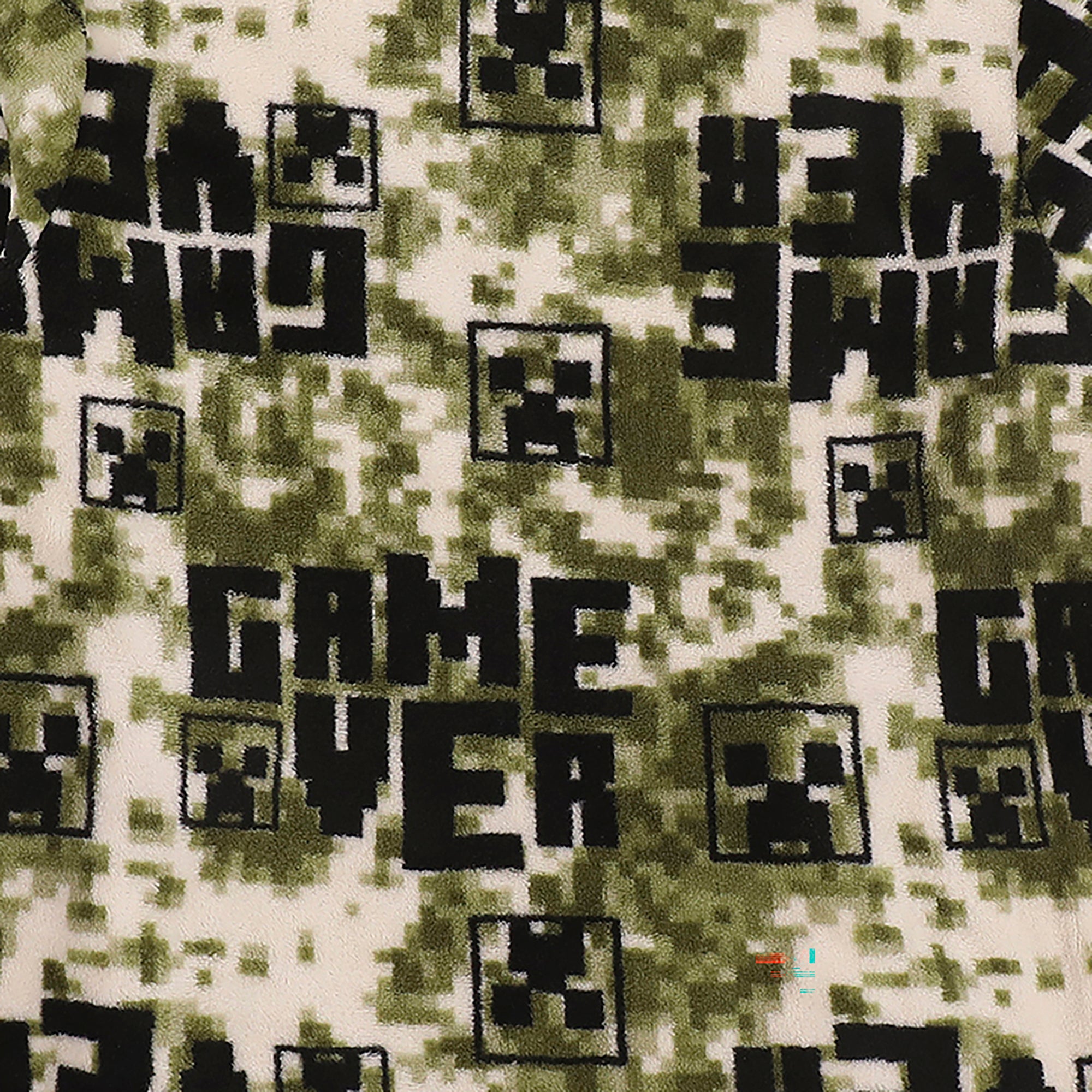 Minecraft Game Over Boy’s White & Green Quarter Zip Jacket