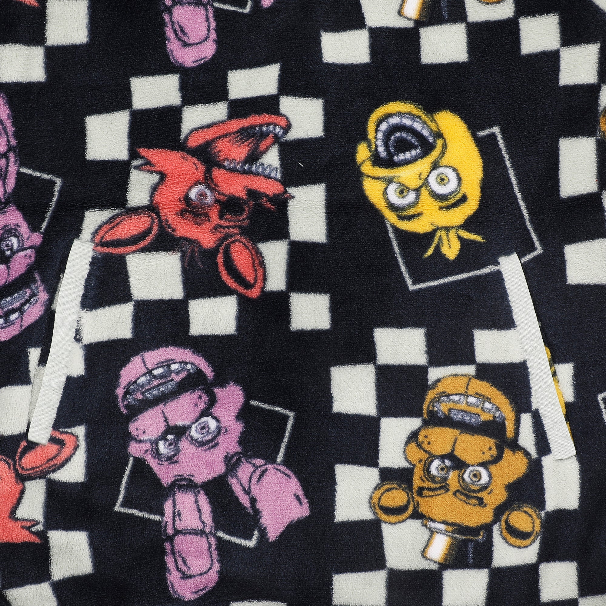 Five Nights At Freddy’s Character Faces Boy’s Checkered Quarter Zip Jacket