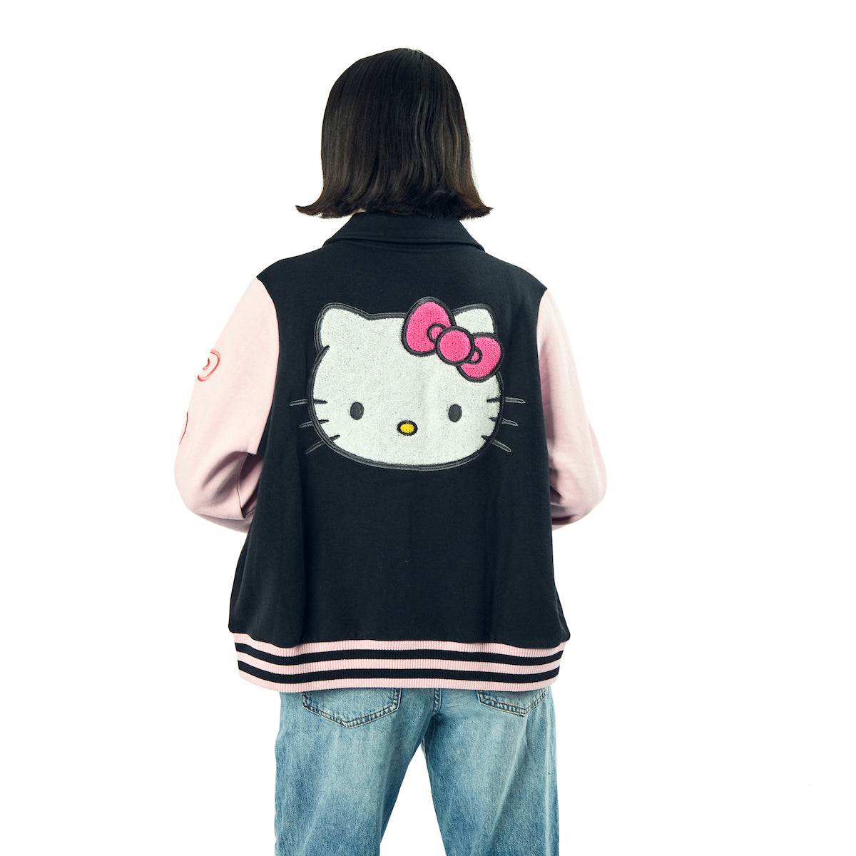 Hello Kitty Rainbow Scene Women's Long Sleeve Varsity Jacket