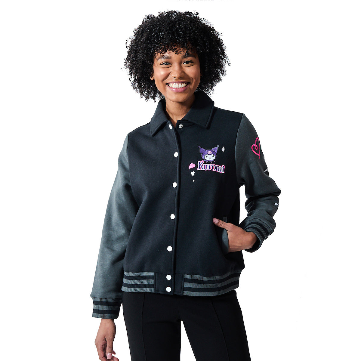 Kuromi Women's Long Sleeve Varsity Jacket