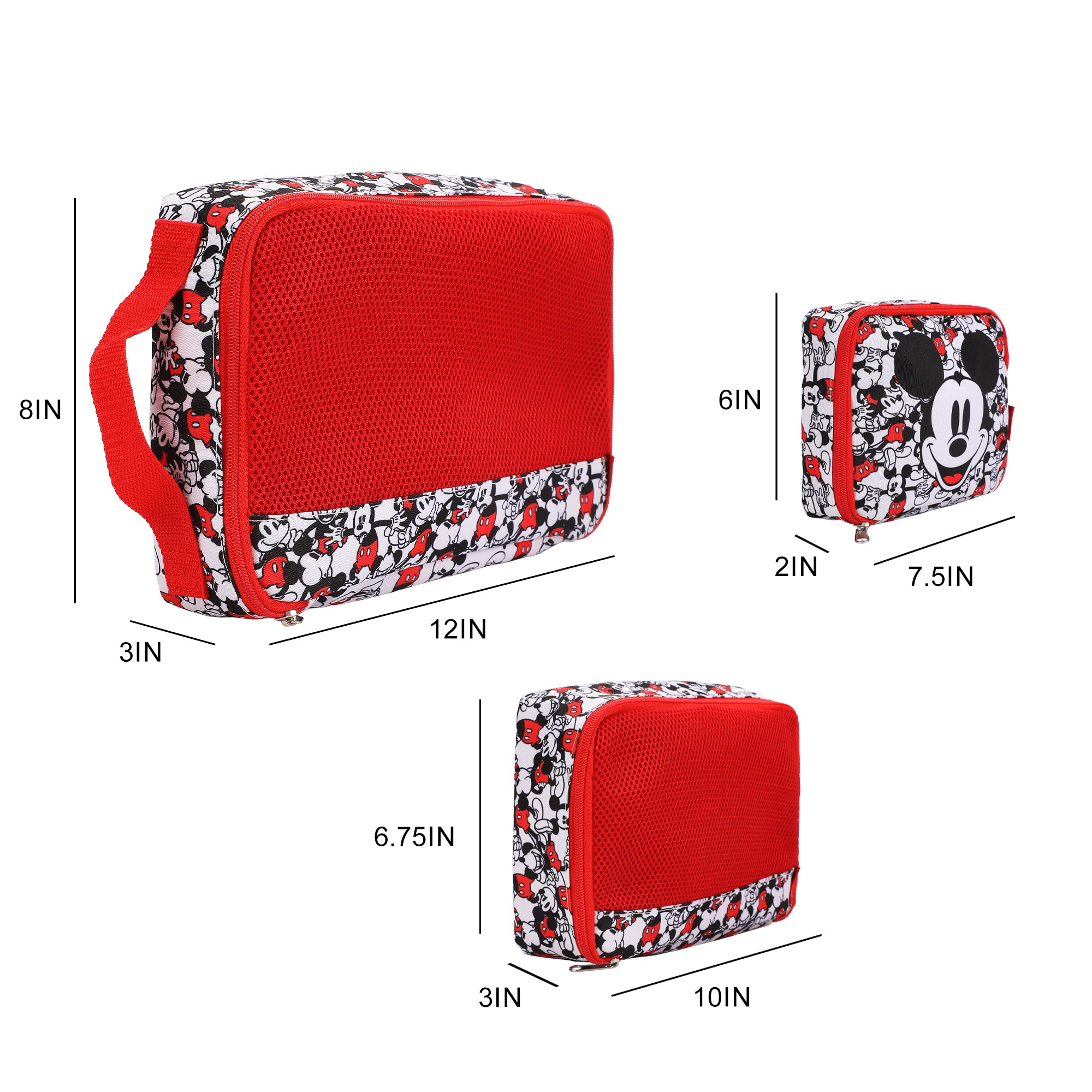 Disney Mickey Mouse Character Face 4-Piece Packing Cube & Laundry Bag Set