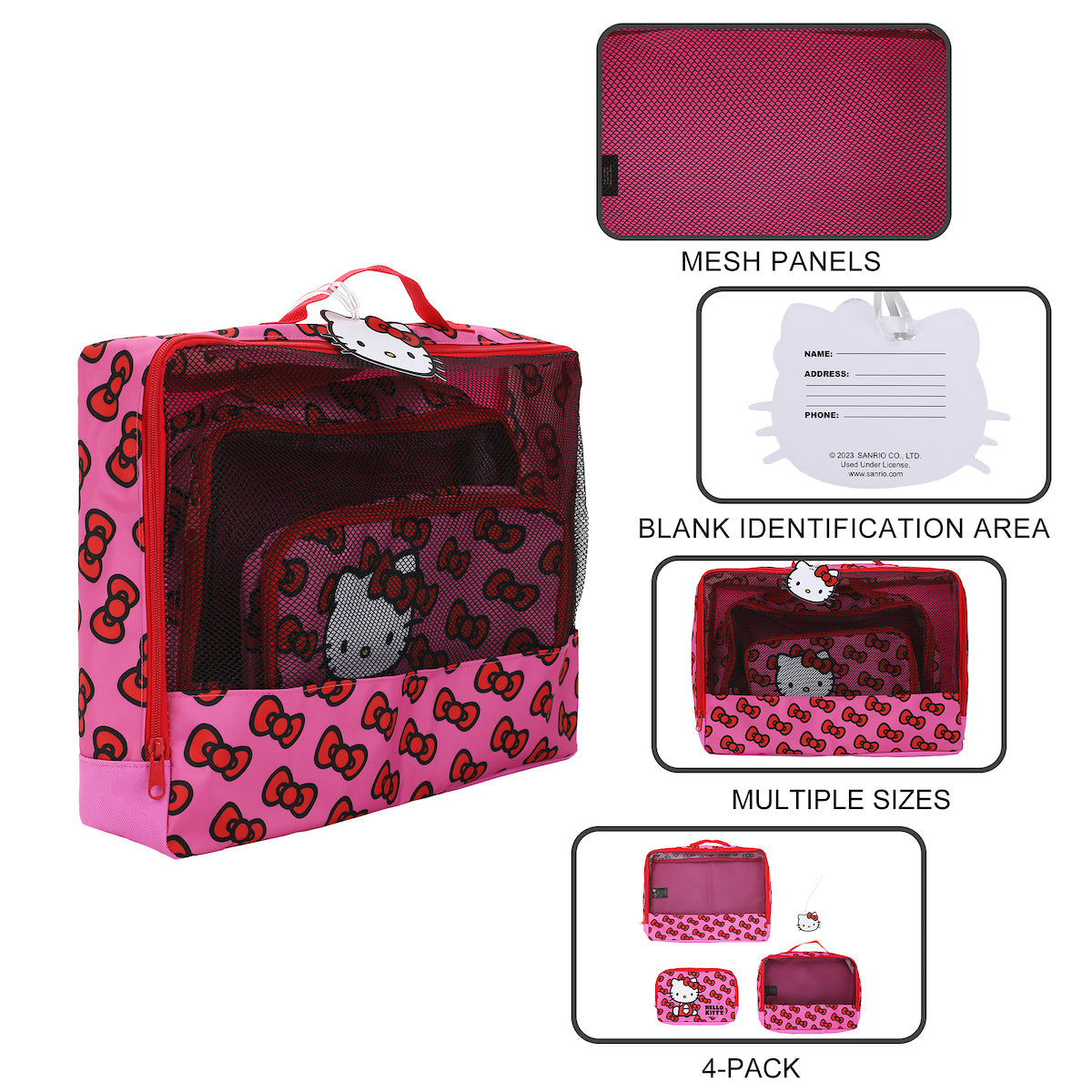 Hello Kitty Packing Cube & Hang Tag Set - Cute and Organized Travel!