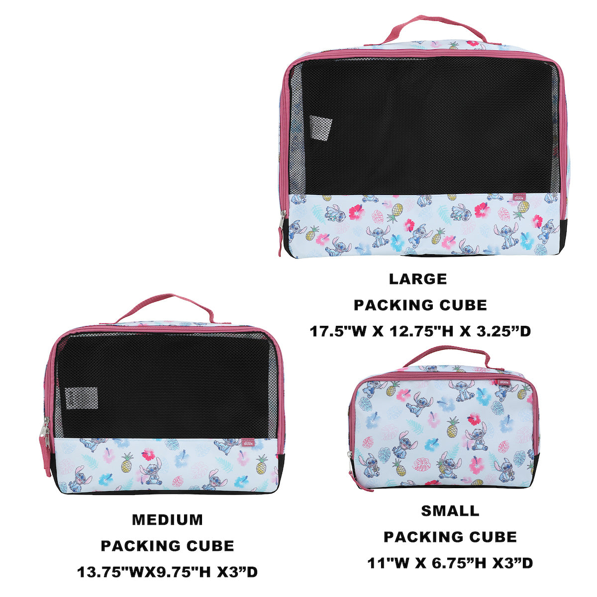 Disney Stitch Flower Pattern 3-Piece Packing Cube Set