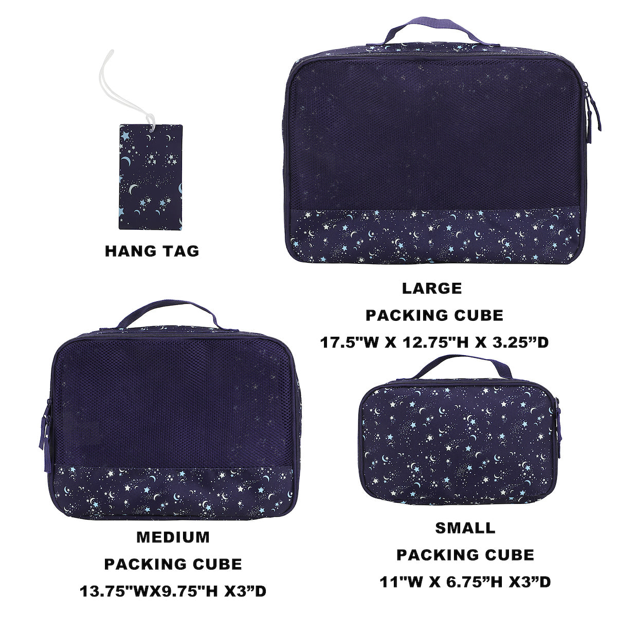 Night Sky 4-Piece Packing Cube & Luggage Tag Set
