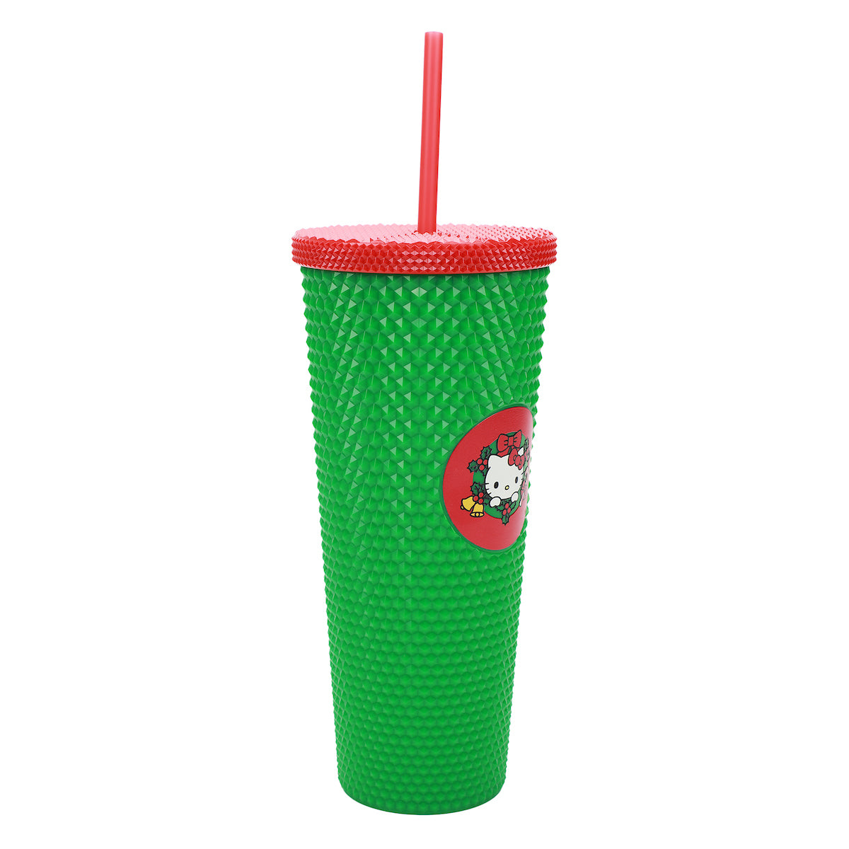 Hello Kitty Holiday Wreath 24 Oz Spiked Green Acrylic Tumbler