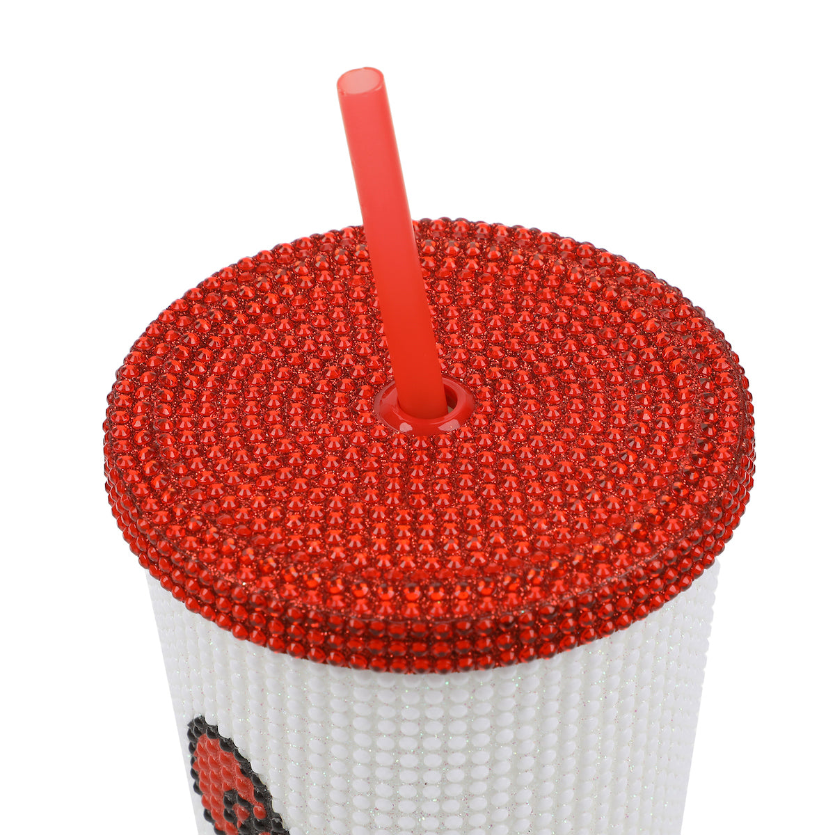 Hello Kitty Big Face 20 Oz White Rhinestone-Studded Plastic Tumbler Cup