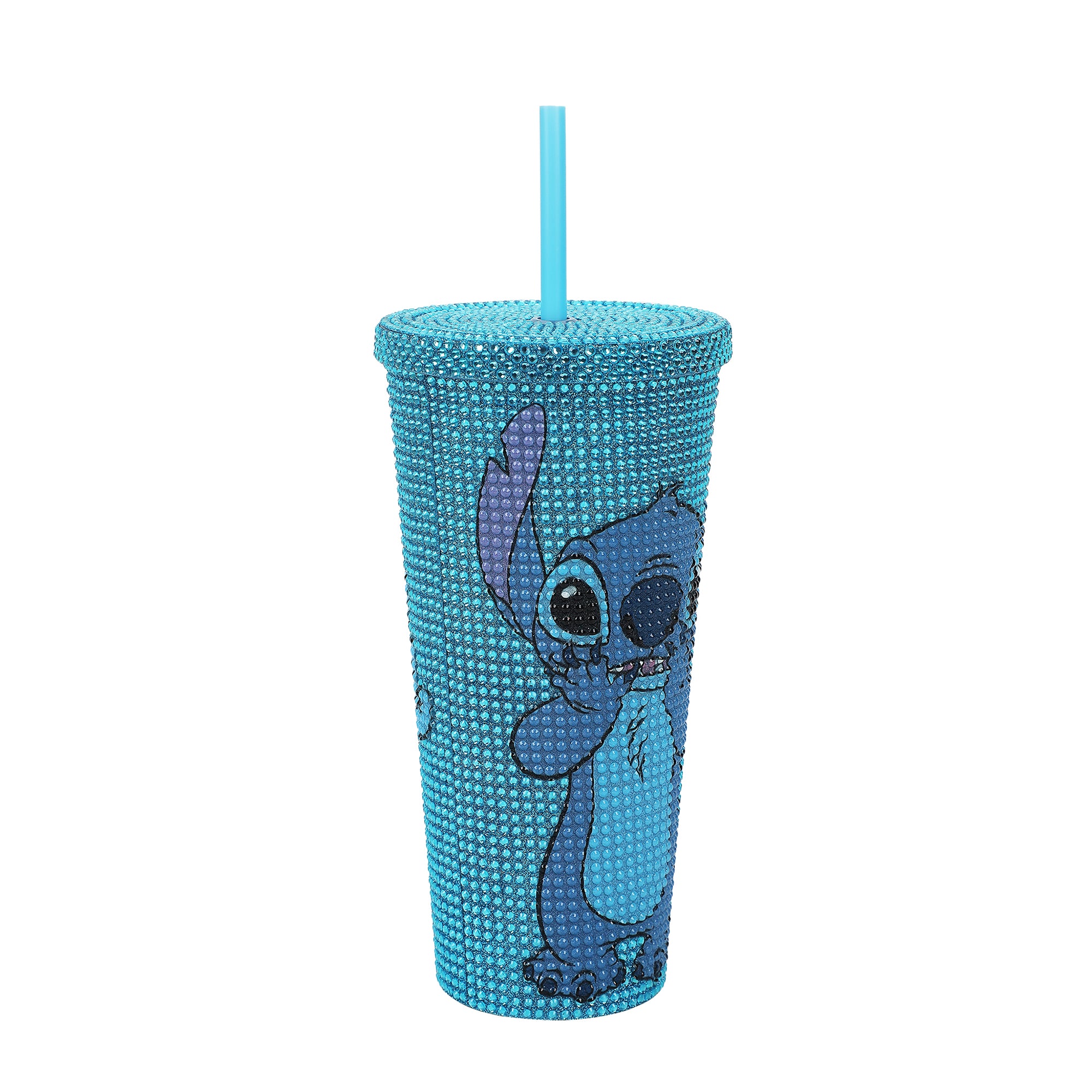 Disney Stitch Sweet Thing 20 Oz Blue Rhinestone-Studded Plastic Cup